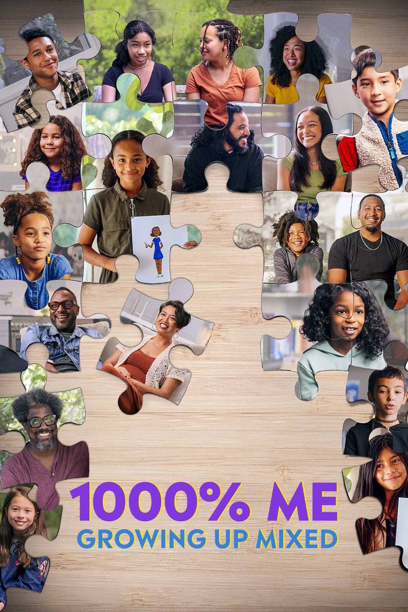 Poster chính thức của phim Phim Tài Liệu "1000% Là Chính Mình Lớn Lên Khi Là Con Lai" (1000% Me: Growing Up Mixed - 2023).