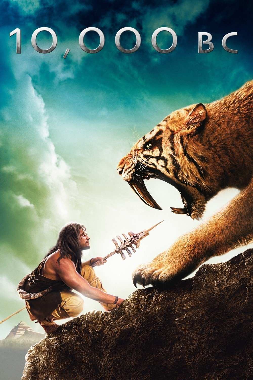 Poster chính thức của phim Phim Phiêu Lưu, Phim Hành Động "10.000 Năm Trước Công Nguyên" (10,000 BC - 2008), với sự tham gia của diễn viên Steven Strait và Camilla Belle.