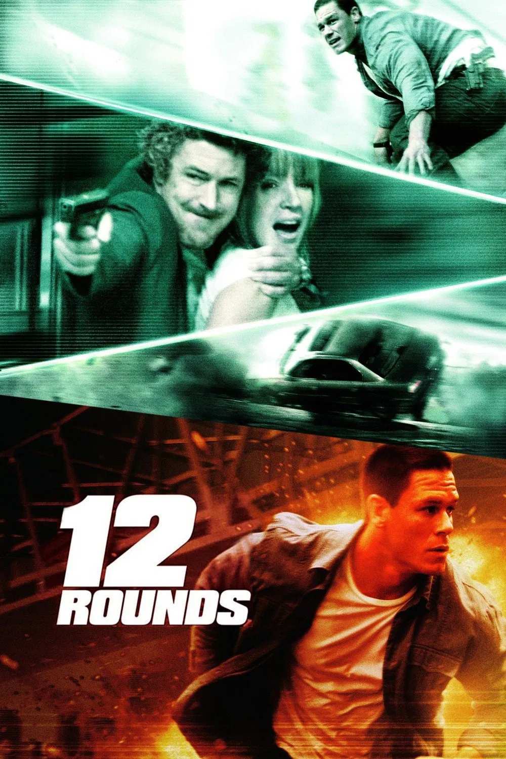 Poster chính thức của phim Phim Hành Động, Phim Giật Gân "12 Hiệp Sinh Tử" (12 Rounds - 2009), với sự tham gia của diễn viên John Cena và Aidan Gillen.