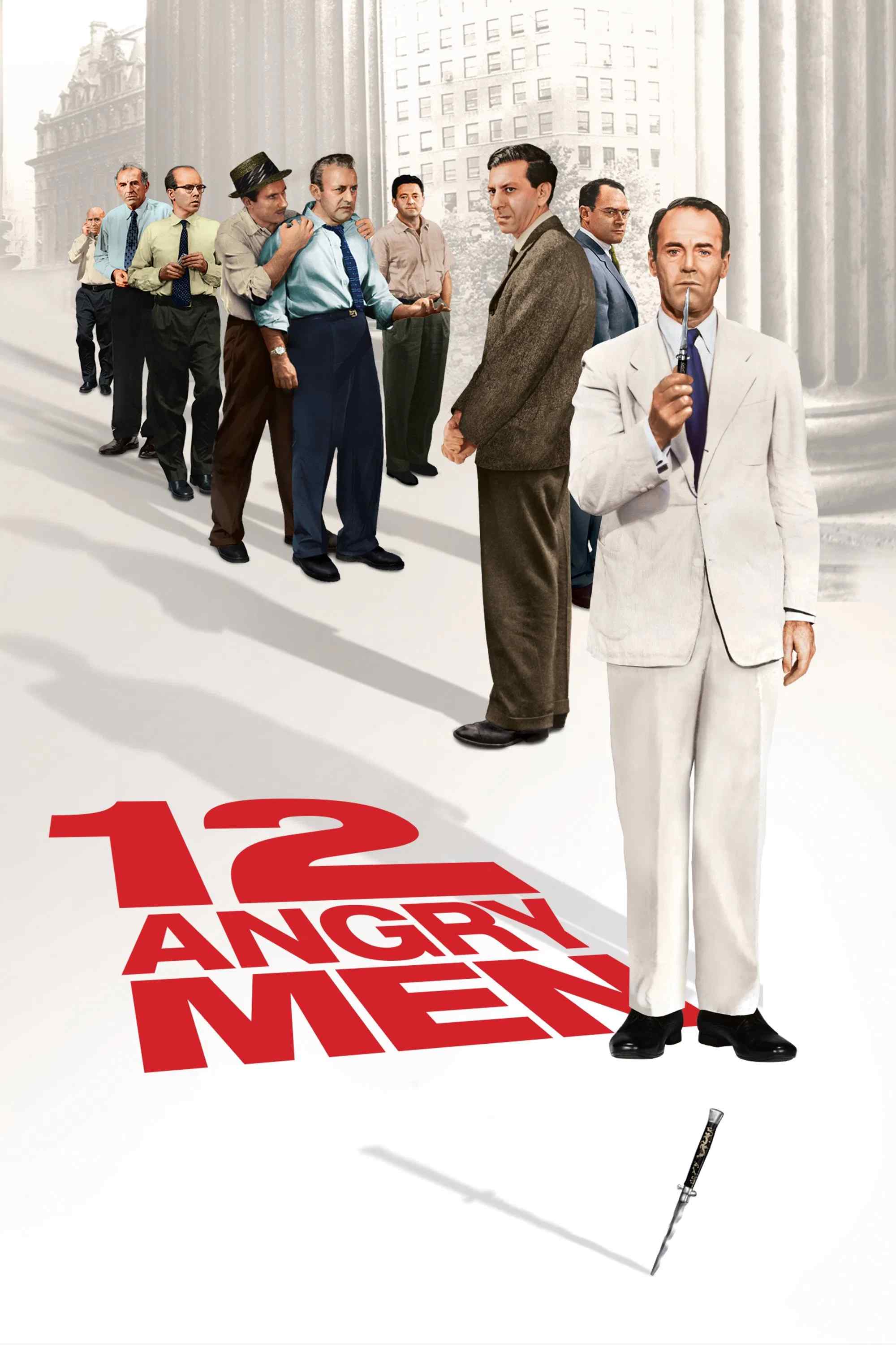 Poster chính thức của phim Phim Tâm Lý "12 Người Đàn Ông Giận Dữ" (12 Angry Men - 1957), với sự tham gia của diễn viên Martin Balsam và John Fiedler.