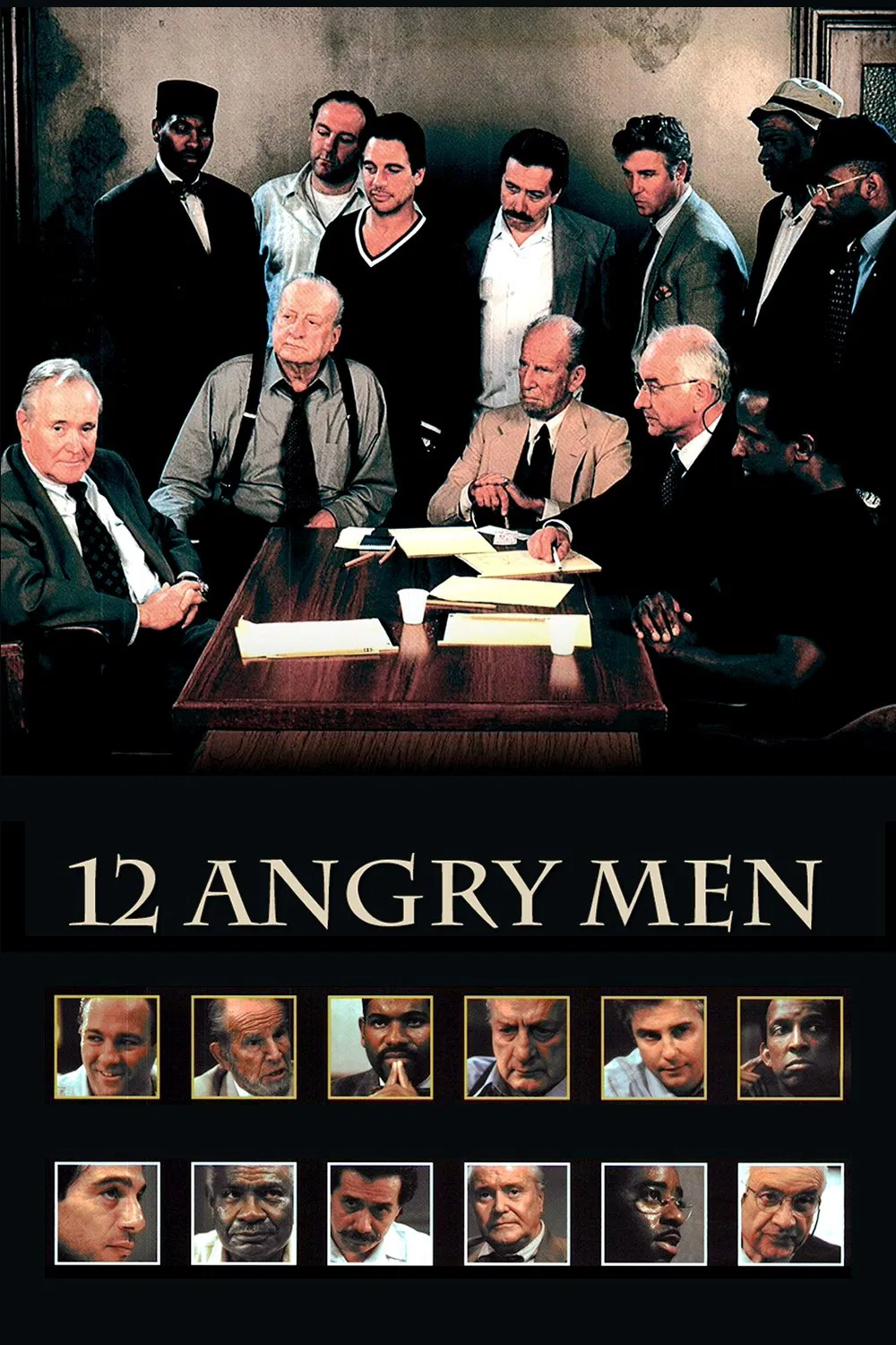 Poster chính thức của phim Phim Tâm Lý, Phim Truyền Hình "12 Người Đàn Ông Giận Dữ" (12 Angry Men - 1997), với sự tham gia của diễn viên Courtney B. Vance và Ossie Davis.