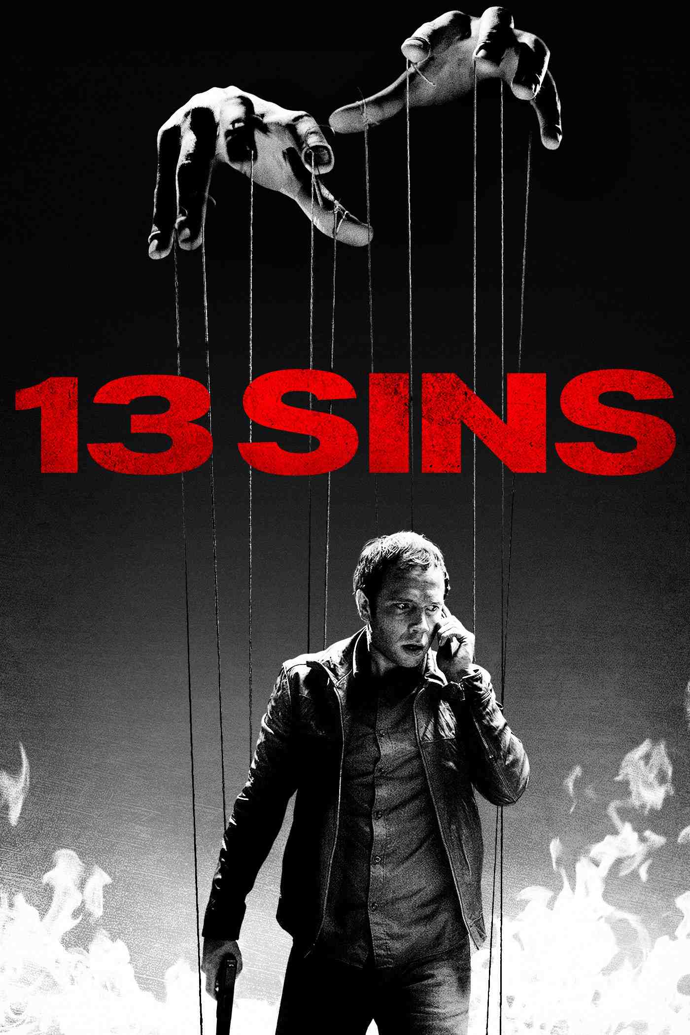 Poster chính thức của phim Phim Kinh Dị, Phim Giật Gân "13 Tội Lỗi" (13 Sins - 2014), với sự tham gia của diễn viên Mark Webber và Devon Graye.
