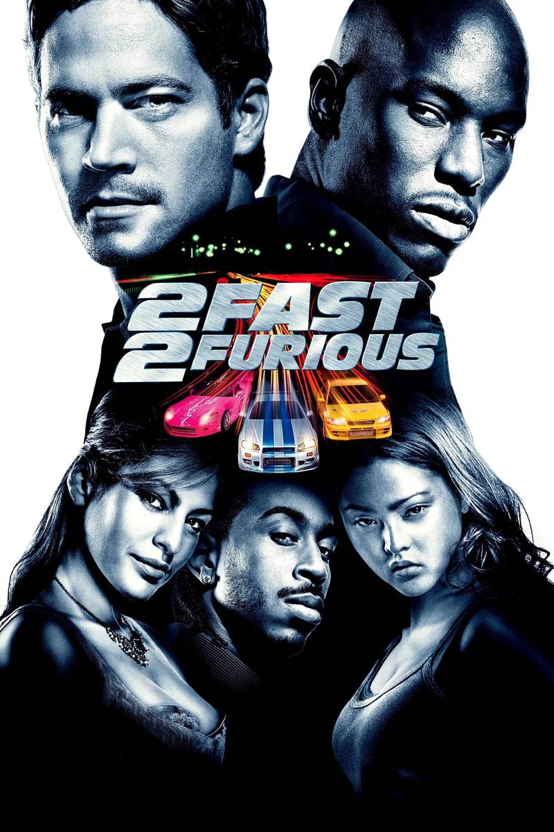 Poster chính thức của phim Phim Hành Động, Phim Hình Sự "2 Fast 2 Furious 2" (2 Fast 2 Furious - 2003), với sự tham gia của diễn viên Paul Walker và Tyrese Gibson.