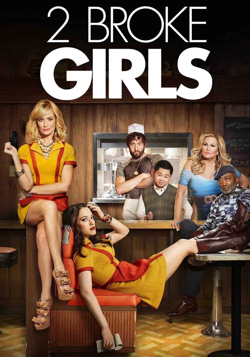 Poster chính thức của phim Phim Hài "2 Nàng Bá Đạo (Phần 2)" (2 Broke Girls - 2011), với sự tham gia của diễn viên Kat Dennings và Beth Behrs.