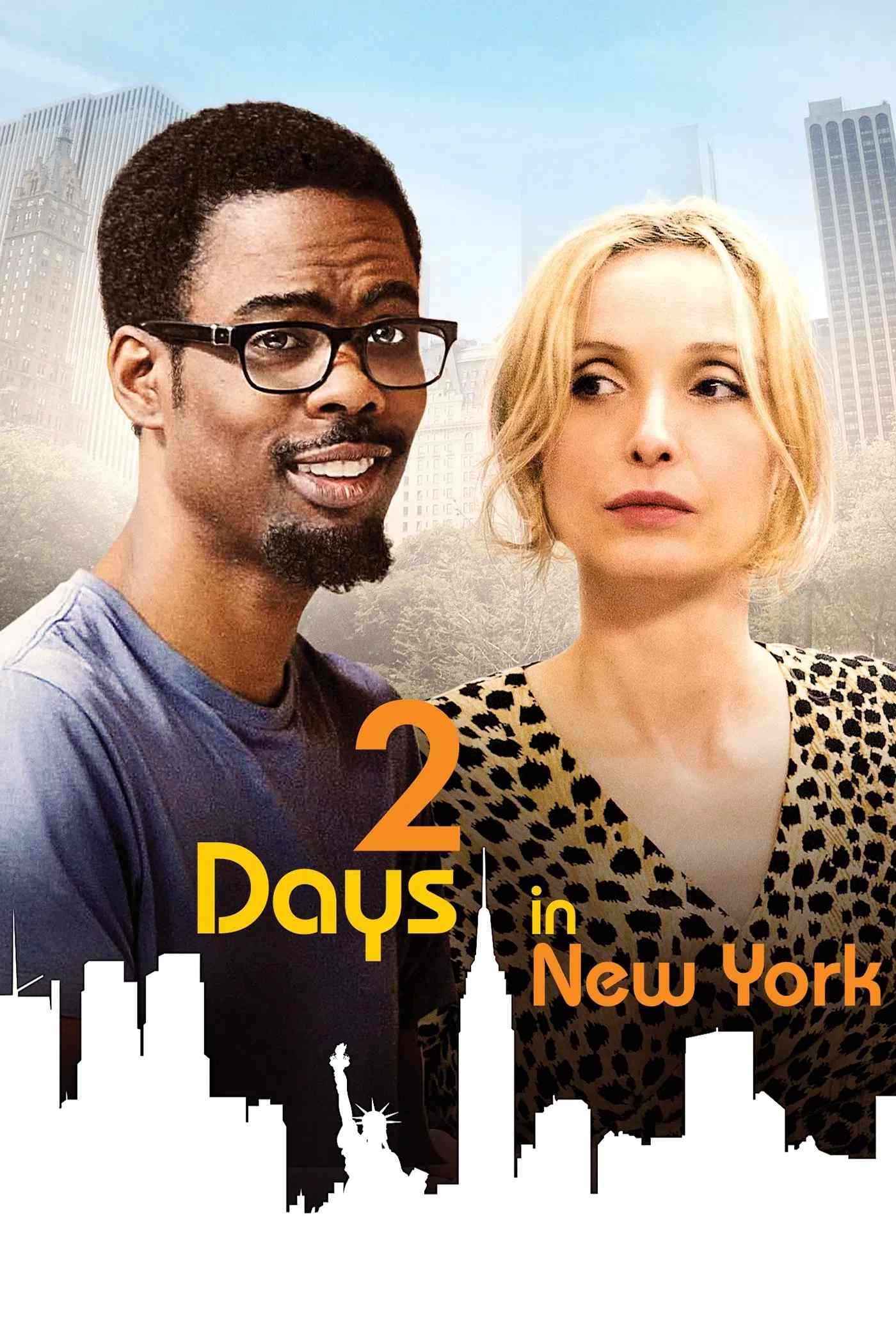 Poster chính thức của phim Phim Hài, Phim Tâm Lý "2 Ngày Ở New York" (2 Days in New York - 2012), với sự tham gia của diễn viên Julie Delpy và Chris Rock.