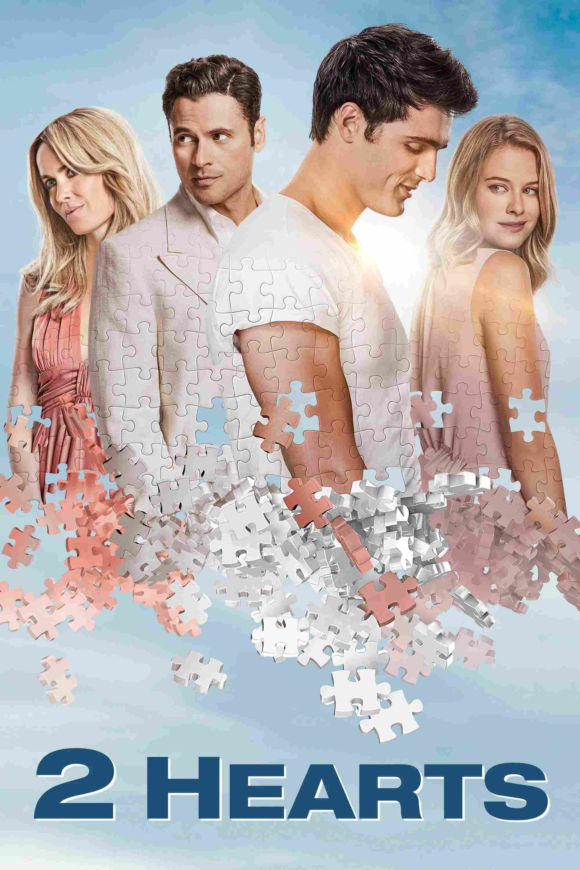 Poster chính thức của phim Phim Tình Cảm, Phim Tâm Lý "2 Trái Tim" (2 Hearts - 2020), với sự tham gia của diễn viên Jacob Elordi và Adan Canto.