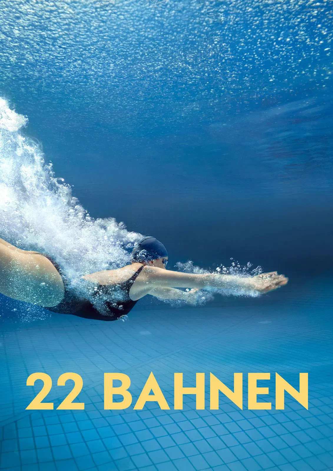 Poster chính thức của phim Phim Tâm Lý "22 Làn Bơi" (22 Bahnen - 2025), với sự tham gia của diễn viên Luna Wedler và Jannis Niewöhner.