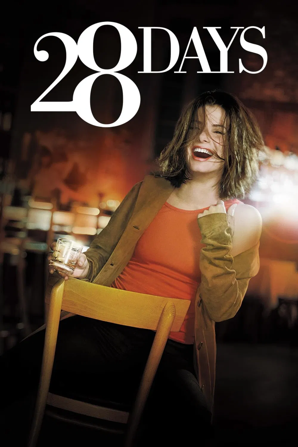 Poster chính thức của phim Phim Hài, Phim Tâm Lý "28 Days" (28 Days - 2000), với sự tham gia của diễn viên Sandra Bullock và Viggo Mortensen.