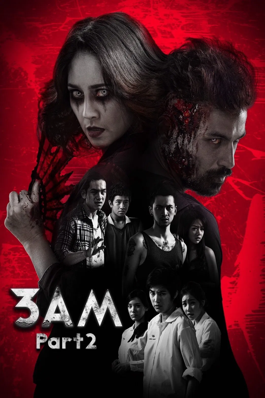 Poster chính thức của phim Phim Giật Gân, Phim Kinh Dị "3 Giờ Sáng: Phần 2" (3 A.M. Part 2 - 2014), với sự tham gia của diễn viên Suppanad Jittaleela và Ray MacDonald.