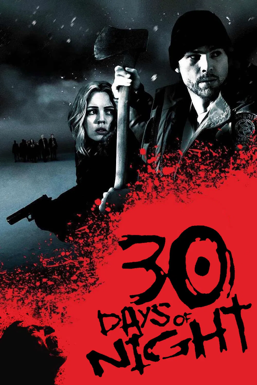 Poster chính thức của phim Phim Kinh Dị, Phim Giật Gân "30 ngày trong màn đêm" (30 Days of Night - 2007), với sự tham gia của diễn viên Josh Hartnett và Melissa George.