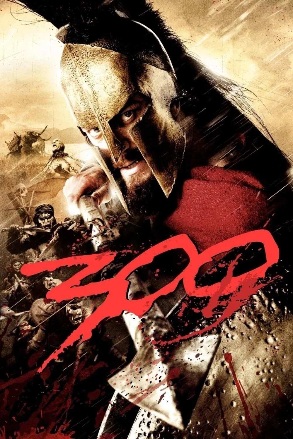 Poster chính thức của phim Phim Hành Động, Phim Phiêu Lưu "300 Chiến Binh" (300 - 2007), với sự tham gia của diễn viên Gerard Butler và Lena Headey.