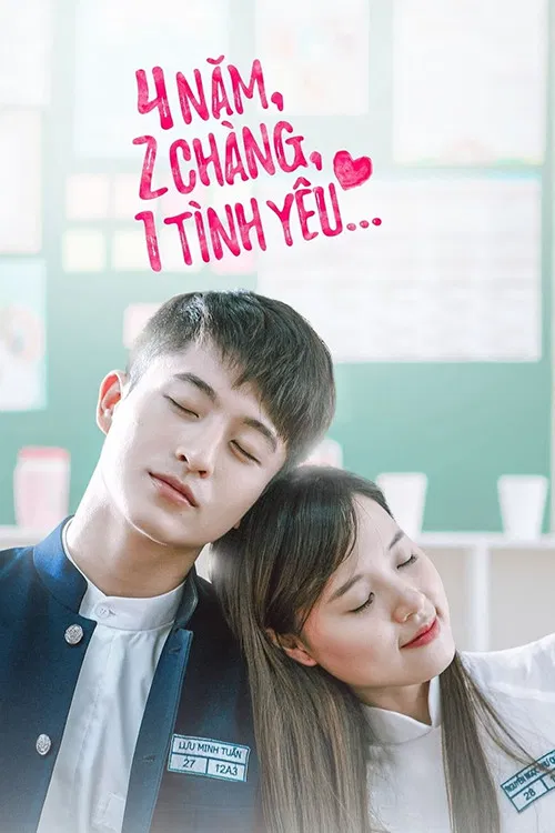 Poster chính thức của phim Phim Hài, Phim Tình Cảm "4 Năm, 2 Chàng, 1 Tình Yêu" (4 Years, 2 Guys, 1 Love - 2016), với sự tham gia của diễn viên Midu và Harry Lu.