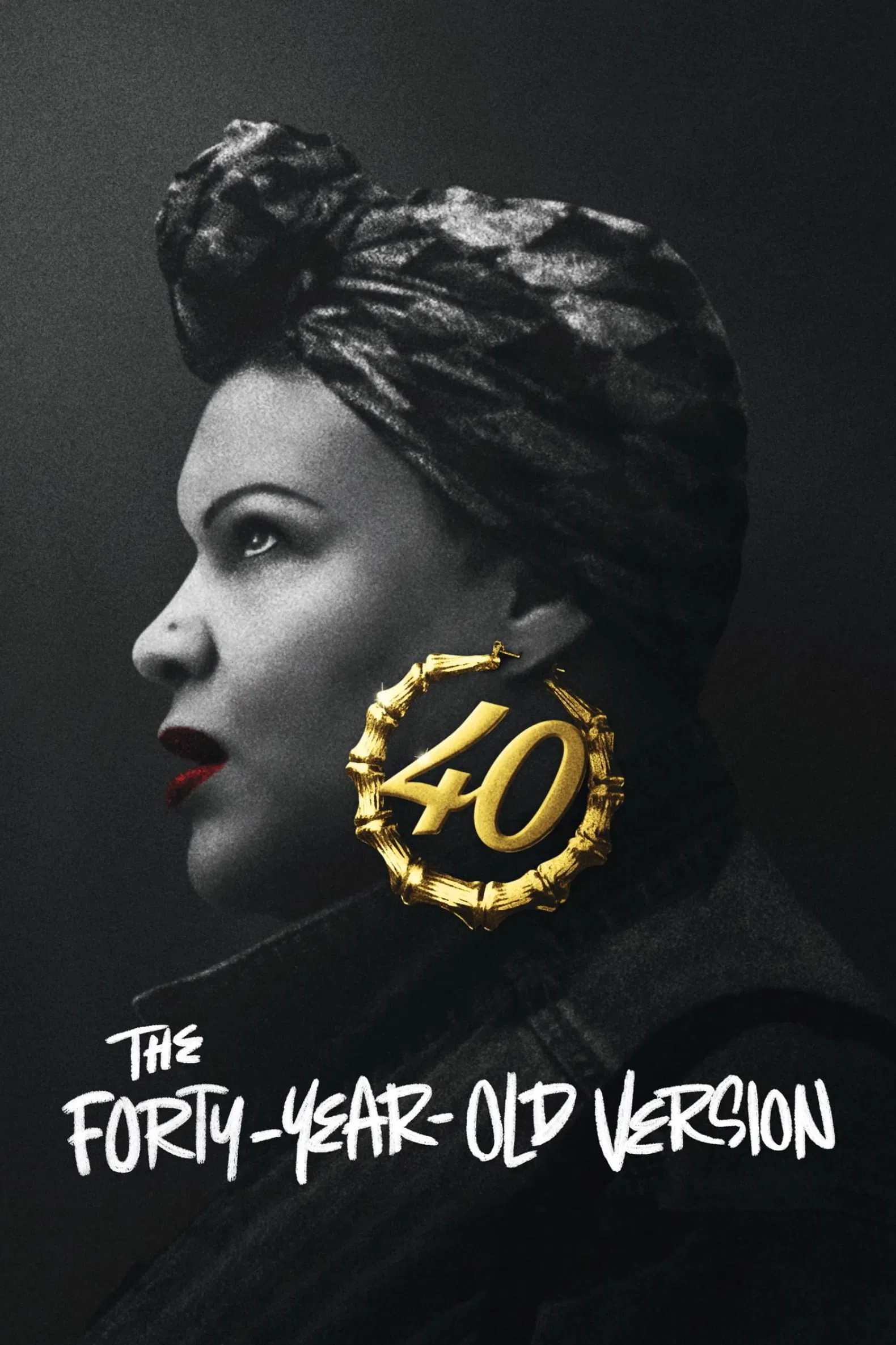 Poster chính thức của phim Phim Hài, Phim Tâm Lý "40 tuổi làm rapper" (The Forty-Year-Old Version - 2020), với sự tham gia của diễn viên Radha Blank và Peter Y. Kim.