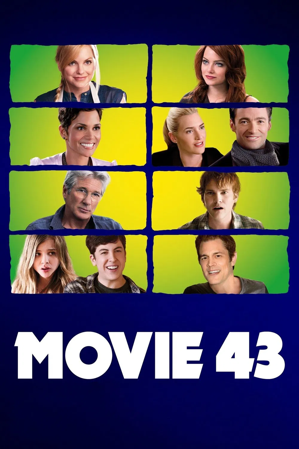 Poster chính thức của phim Phim Hài "43 Ngày Kỳ Quặc" (Movie 43 - 2013), với sự tham gia của diễn viên Dennis Quaid và Greg Kinnear.