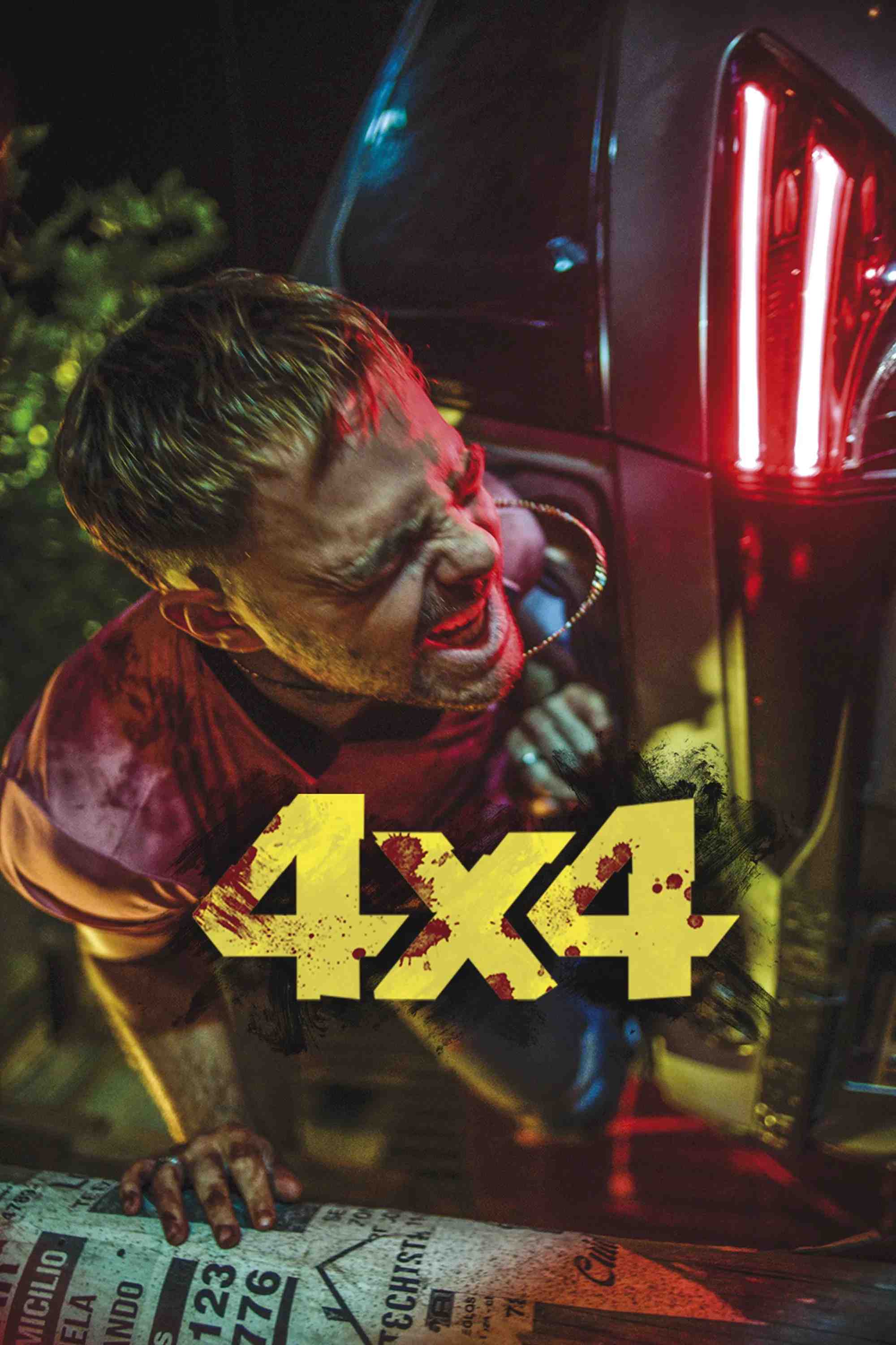 Poster chính thức của phim Phim Giật Gân "4x4" (4x4 - 2019), với sự tham gia của diễn viên Peter Lanzani và Dady Brieva.