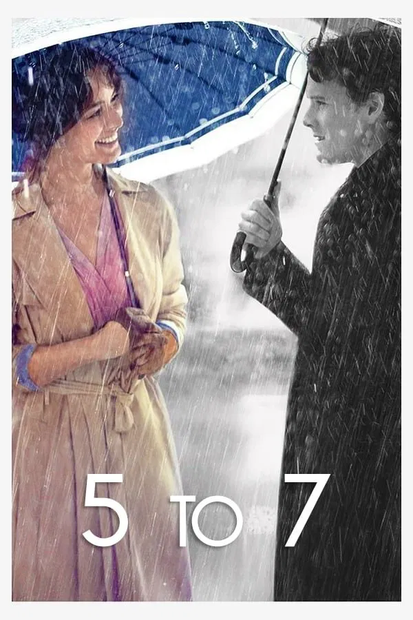 Poster chính thức của phim Phim Hài, Phim Tình Cảm "5 Đến 7 Giờ" (5 to 7 - 2014), với sự tham gia của diễn viên Anton Yelchin và Bérénice Marlohe.