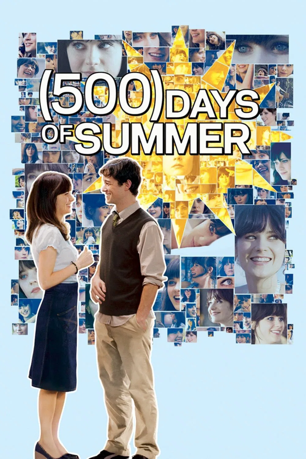 Poster chính thức của phim Phim Hài, Phim Tâm Lý "(500) Ngày Yêu" ((500) Days of Summer - 2009), với sự tham gia của diễn viên Joseph Gordon-Levitt và Zooey Deschanel.