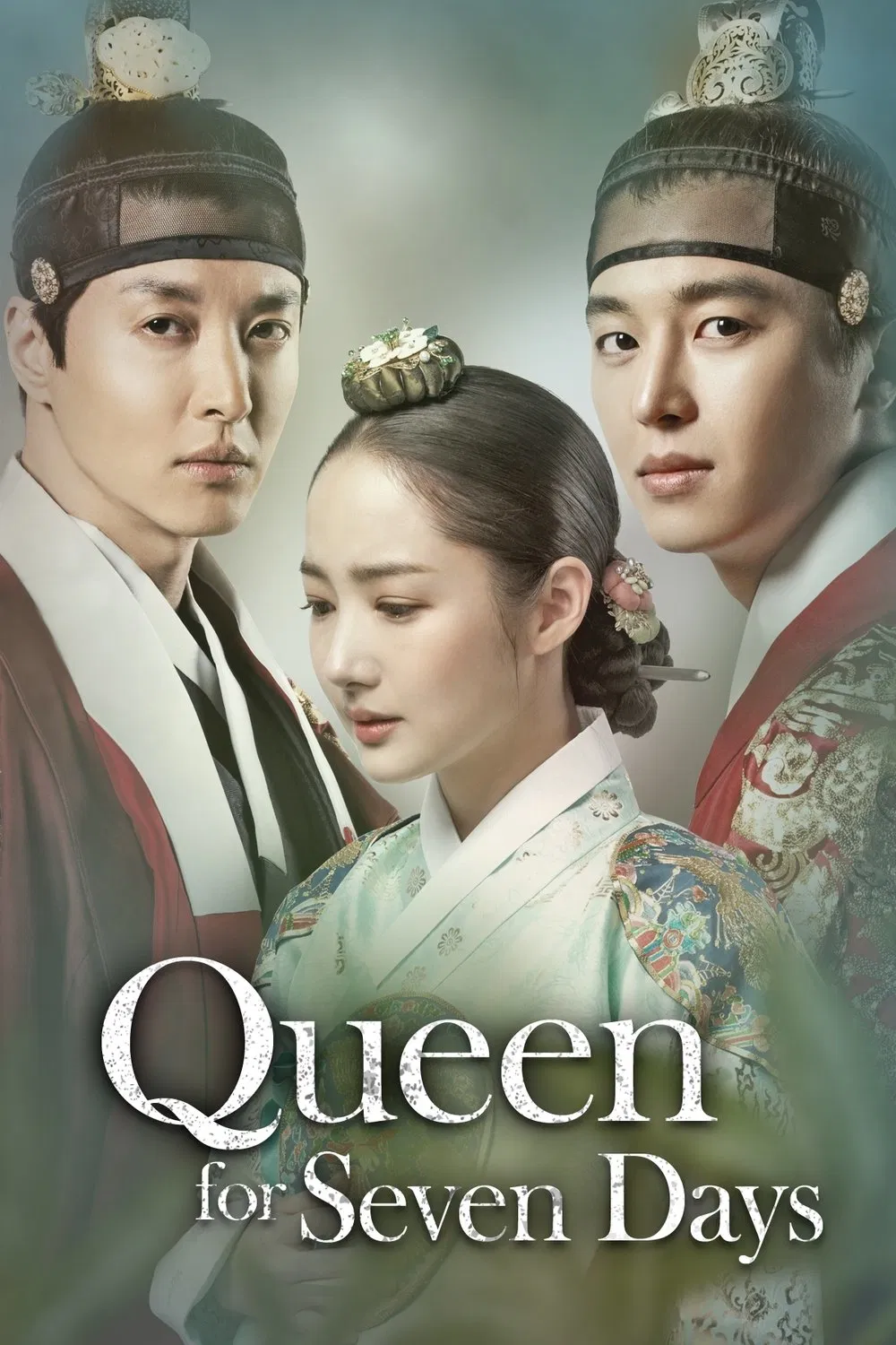 Poster chính thức của phim Phim Tâm Lý "7 Ngày Làm Vương Hậu" (Queen For Seven Days - 2017), với sự tham gia của diễn viên Park Min-young và Yeon Woo-jin.