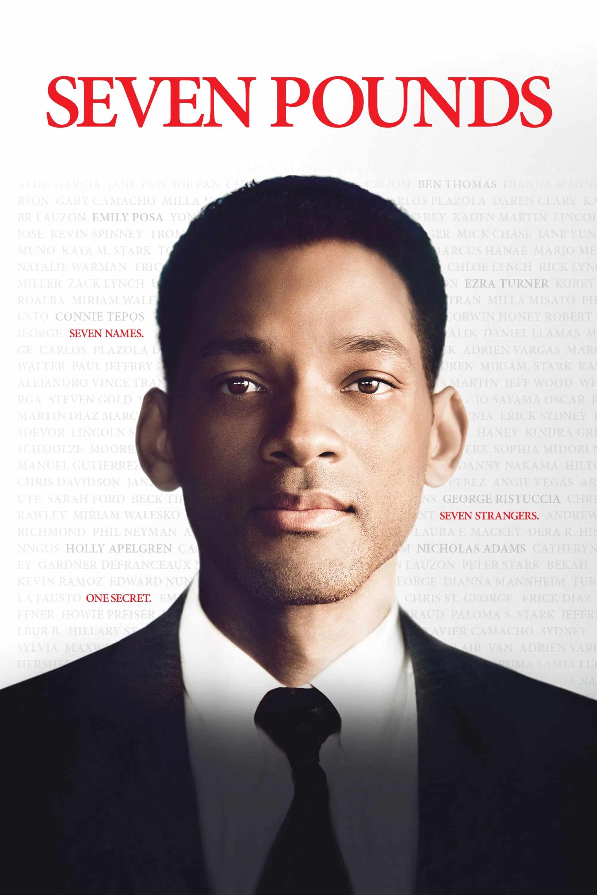 Poster chính thức của phim Phim Tâm Lý "7 Số Phận" (Seven Pounds - 2008), với sự tham gia của diễn viên Will Smith và Rosario Dawson.