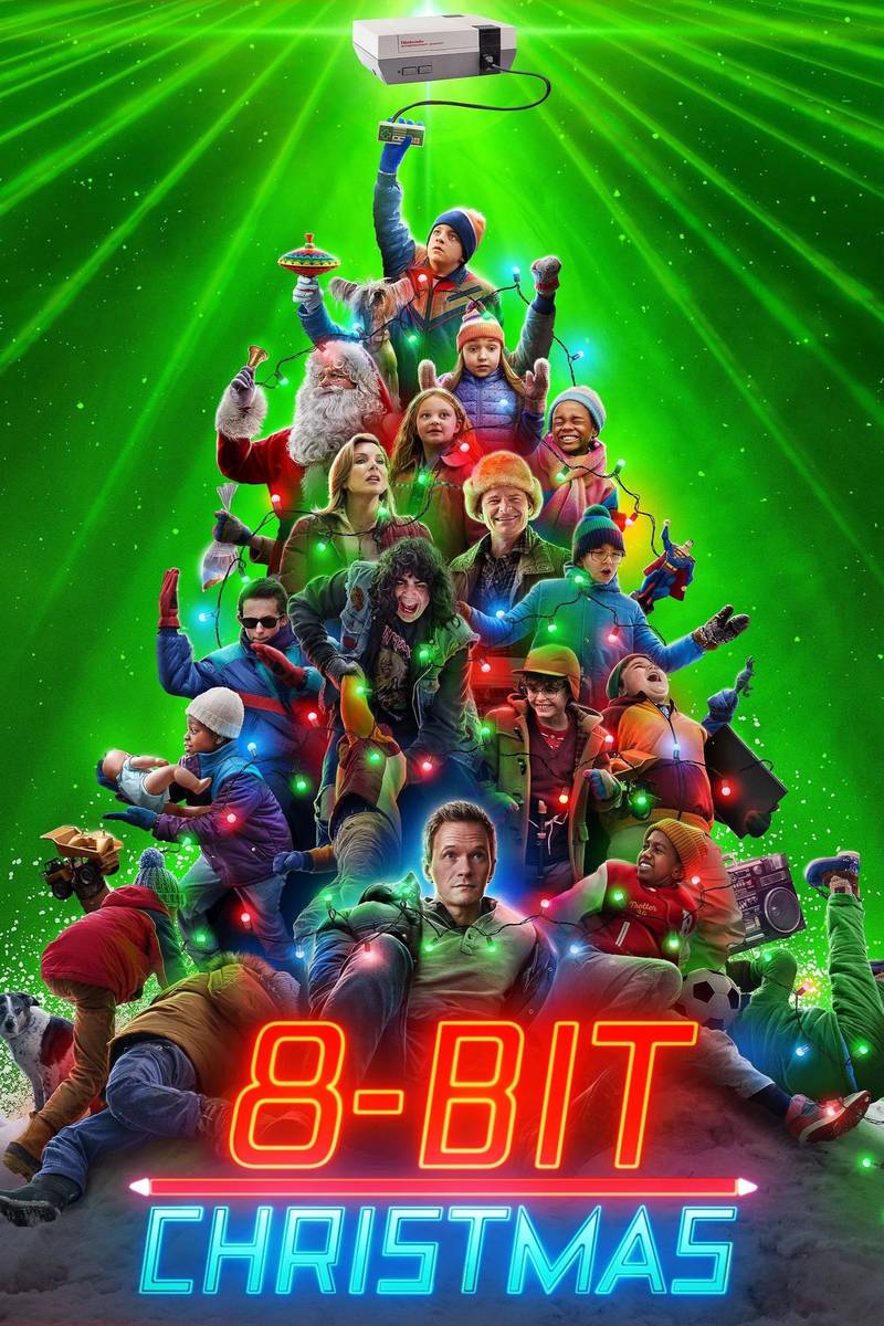 Poster chính thức của phim Phim Gia Đình, Phim Hài "8 Bit Christmas" (8-Bit Christmas - 2021), với sự tham gia của diễn viên Neil Patrick Harris và Winslow Fegley.