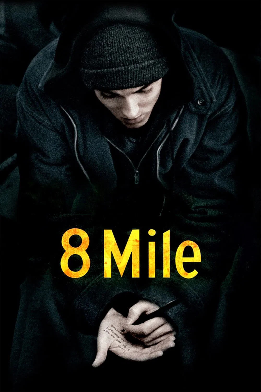 Poster chính thức của phim Phim Tâm Lý, Phim Ca Nhạc "8 Mile" (8 Mile - 2002), với sự tham gia của diễn viên Eminem và Kim Basinger.