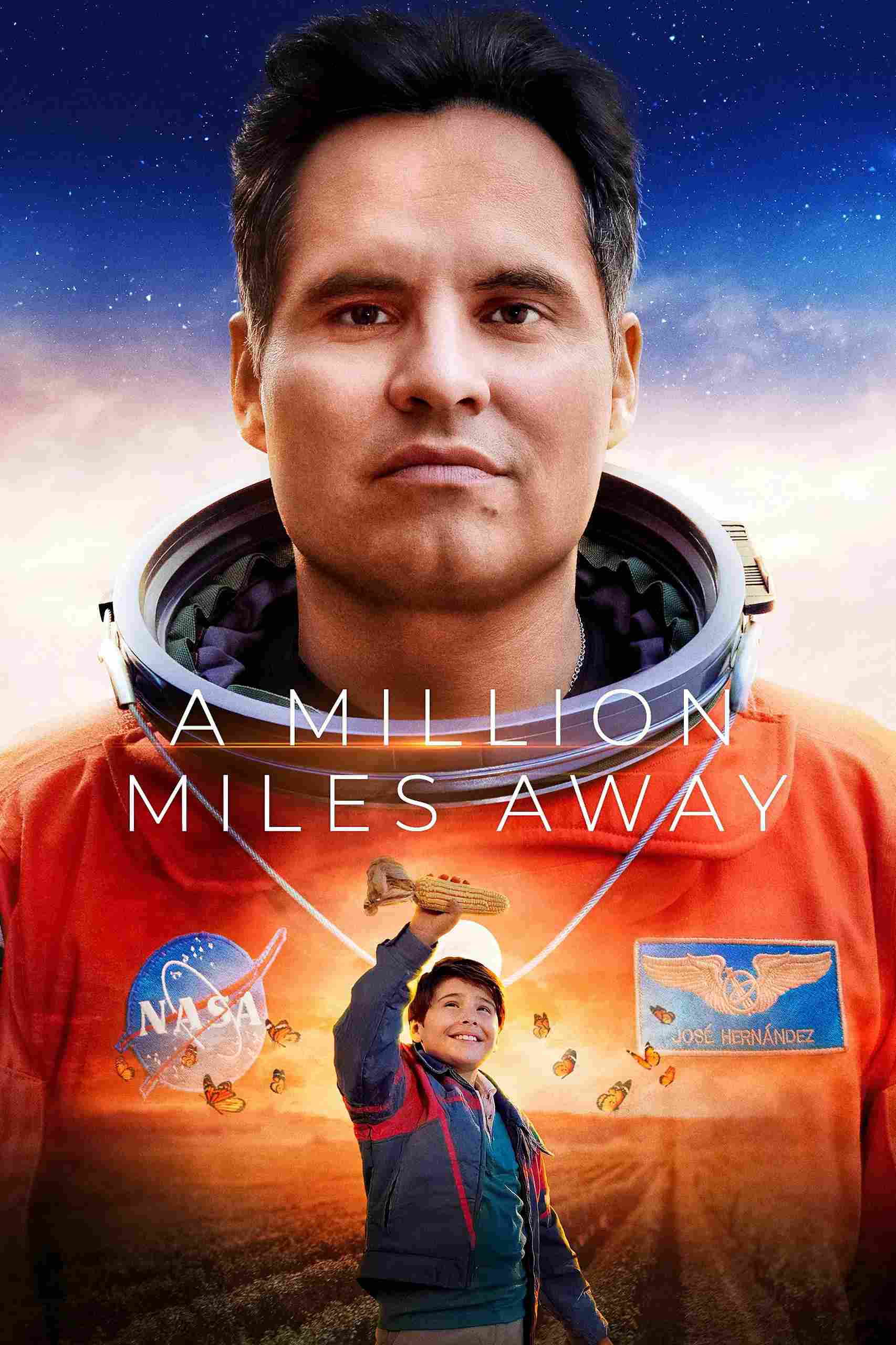 Poster chính thức của phim Phim Tâm Lý, Phim Lịch Sử "A Million Miles Away" (A Million Miles Away - 2023), với sự tham gia của diễn viên Michael Peña và Rosa Salazar.