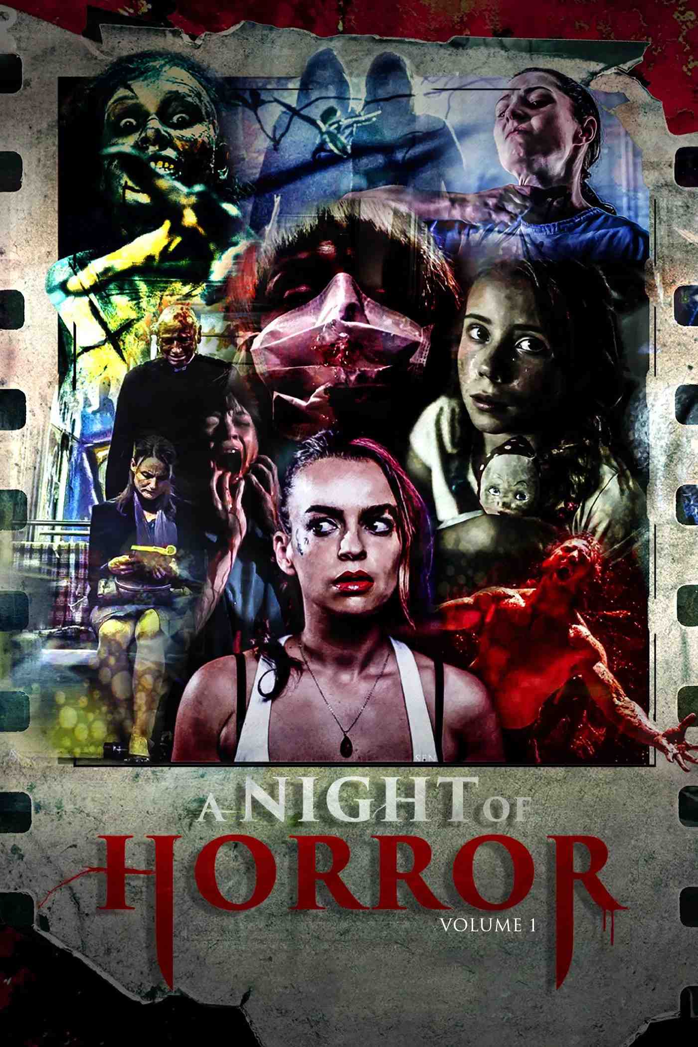 Poster chính thức của phim Phim Giật Gân, Phim Kinh Dị "A Night of Horror Volume 1" (A Night of Horror Volume 1 - 2015), với sự tham gia của diễn viên Bianca Bradey và Emily Wheaton.