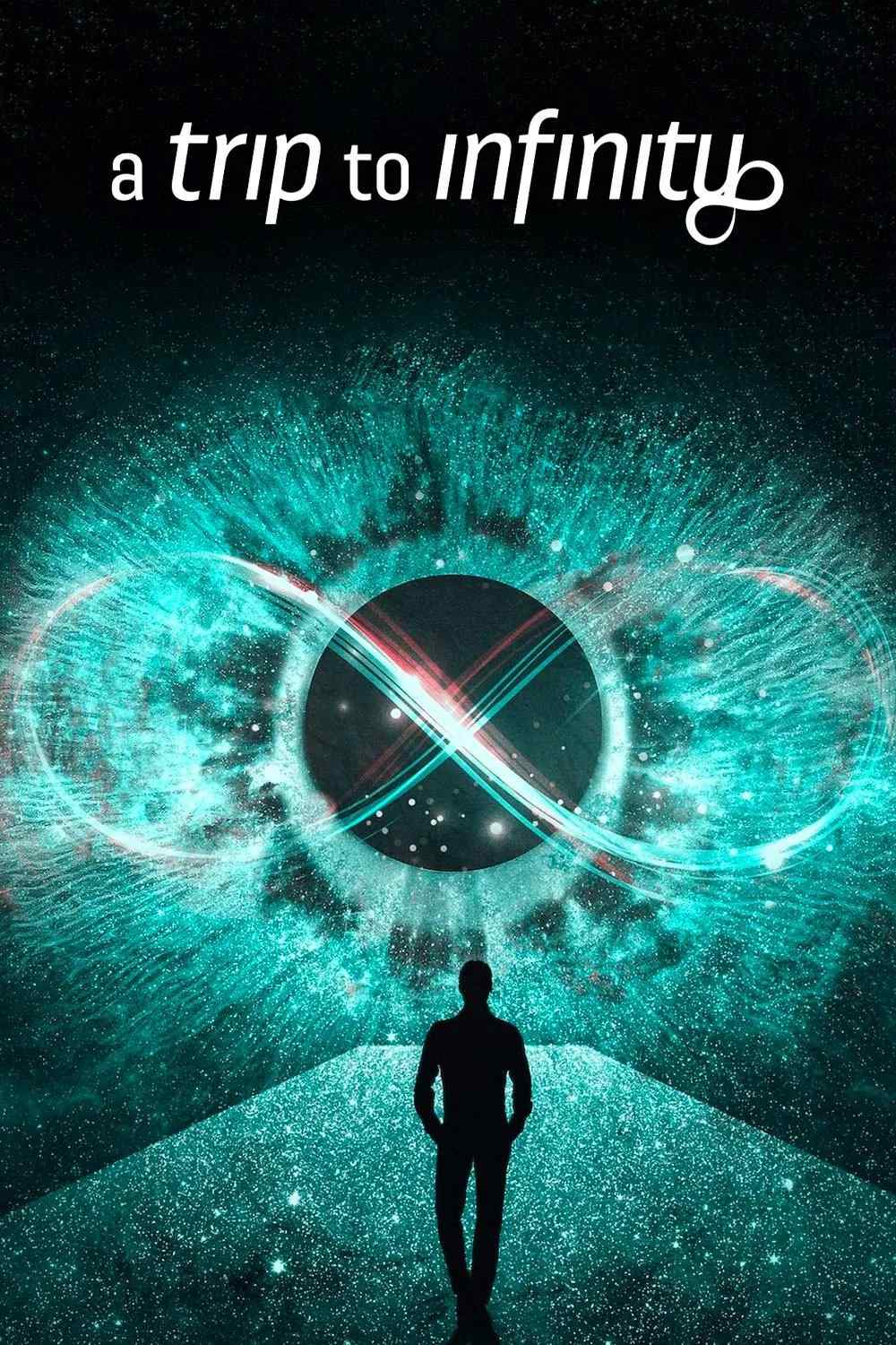 Poster chính thức của phim Phim Tài Liệu "A Trip to Infinity" (A Trip to Infinity - 2022), với sự tham gia của diễn viên Brian Greene và Janna Levin.