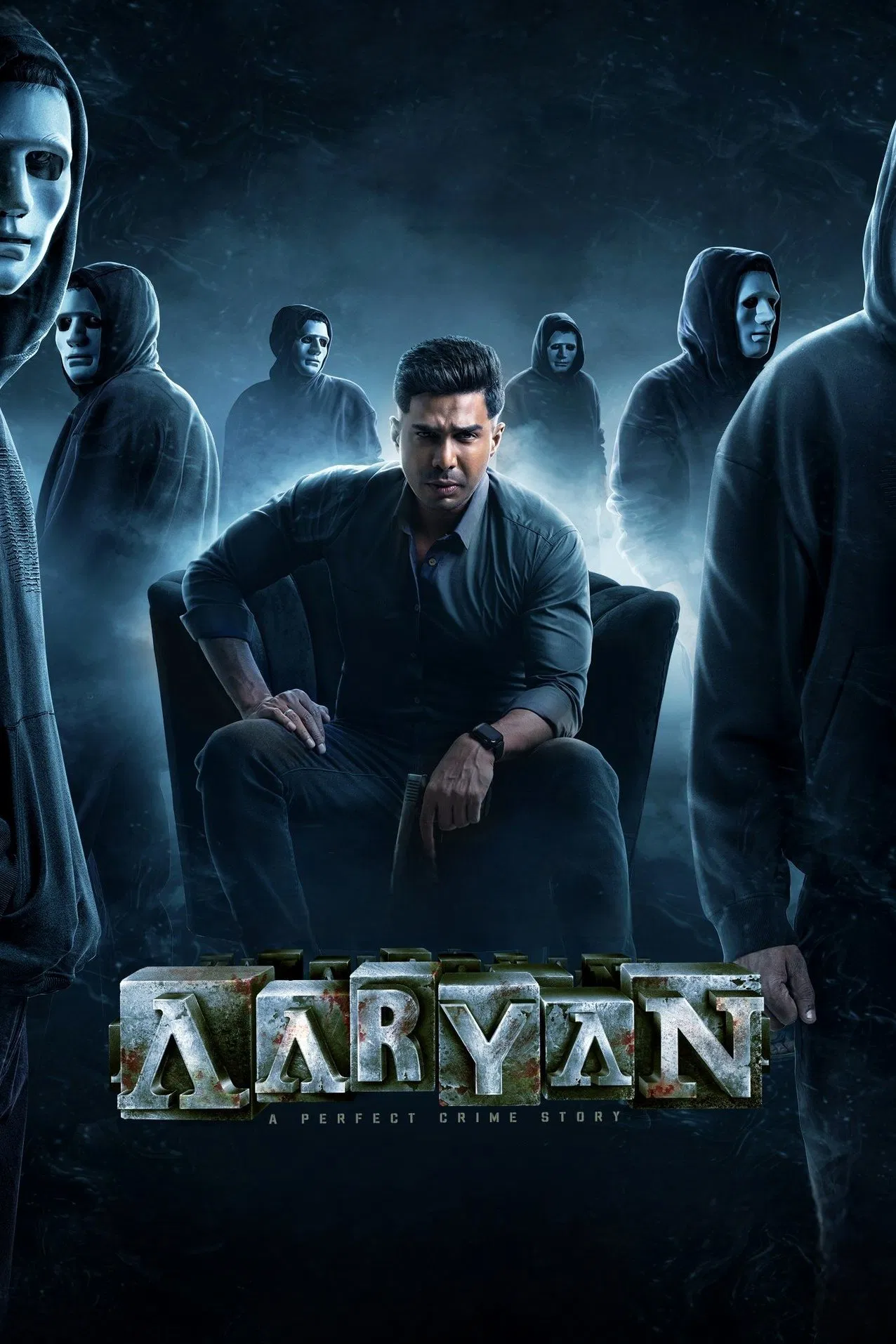 Poster chính thức của phim Phim Hành Động, Phim Giật Gân "Aaryan" (Aaryan - 2025), với sự tham gia của diễn viên Vishnu Vishal và Shraddha Srinath.