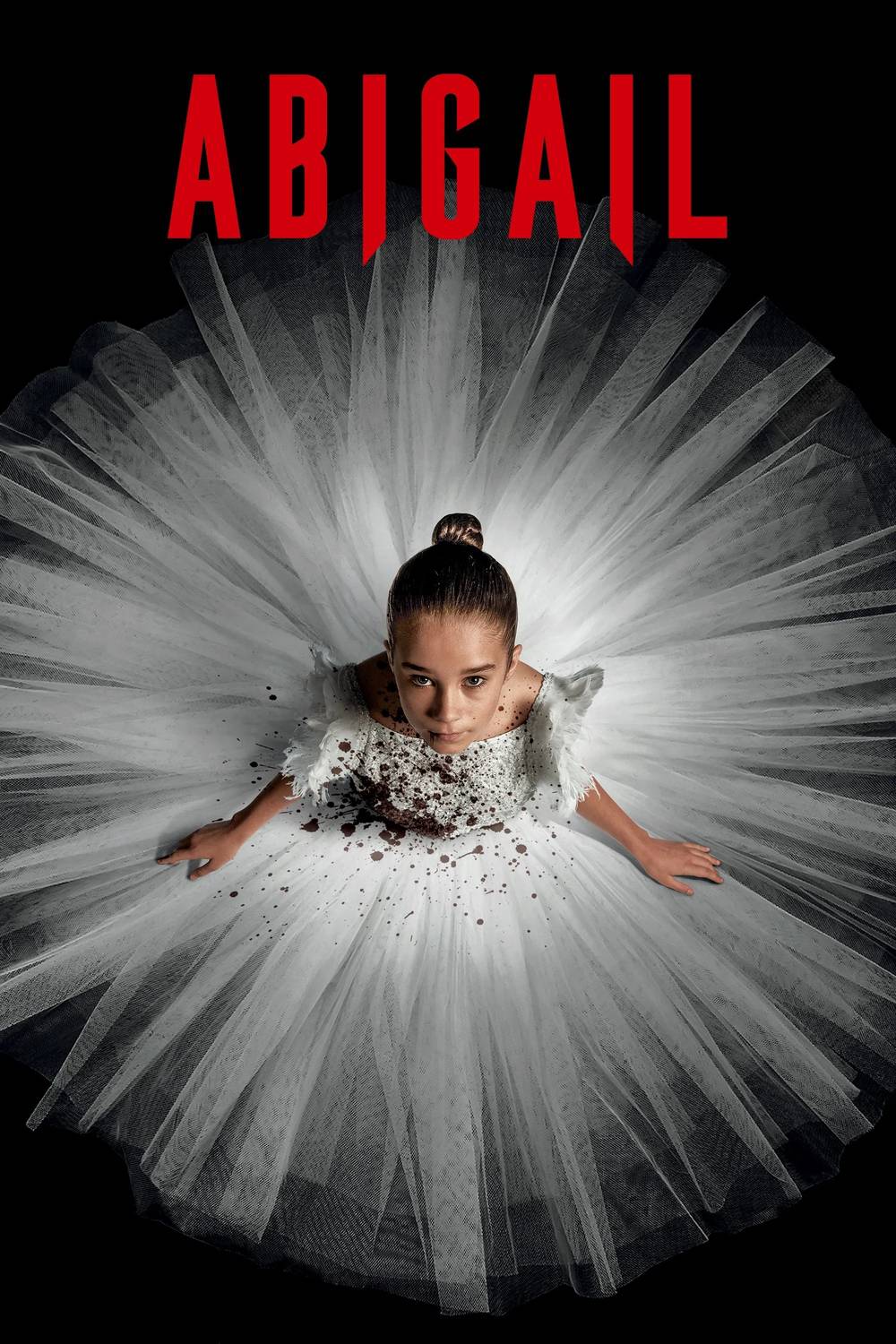 Poster chính thức của phim Phim Kinh Dị, Phim Giật Gân "Abigail" (Abigail - 2024), với sự tham gia của diễn viên Melissa Barrera và Dan Stevens.