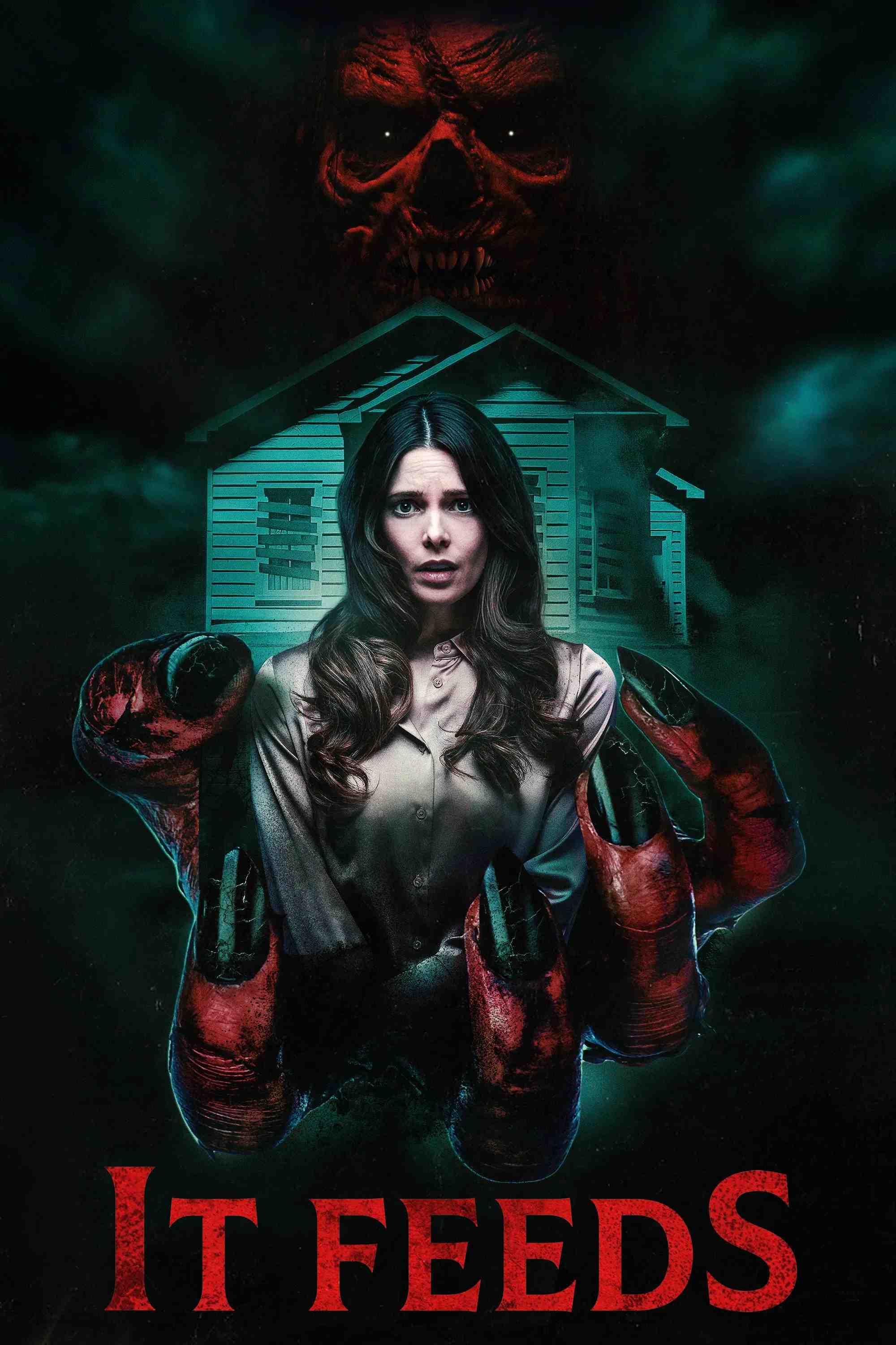 Poster chính thức của phim Phim Kinh Dị "Ác Quỷ Ăn Hồn" (It Feeds - 2025), với sự tham gia của diễn viên Ashley Greene và Ellie O'Brien.