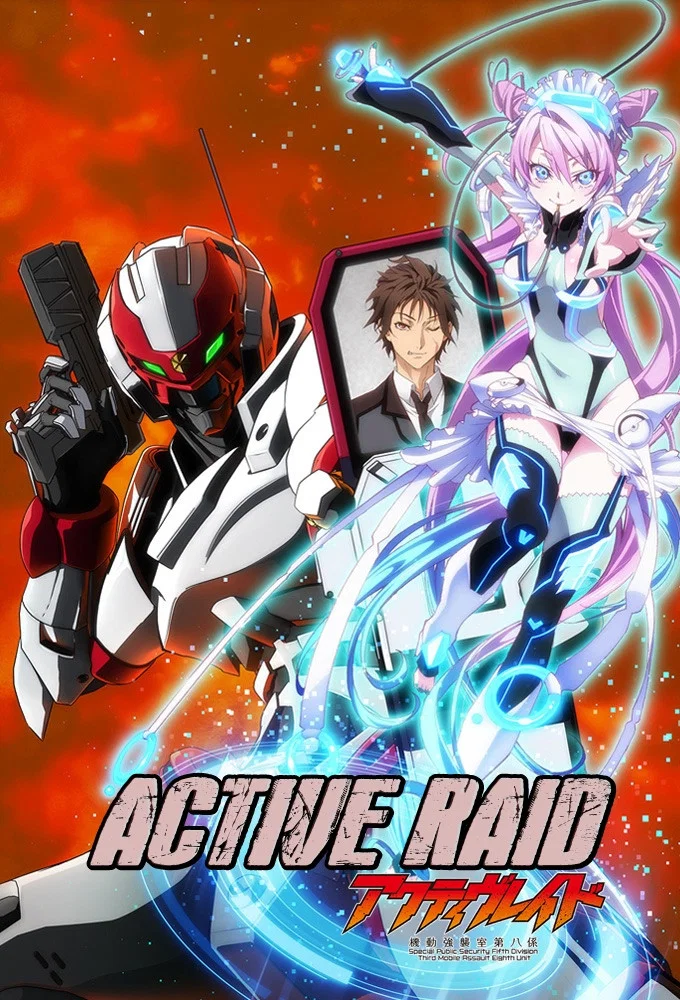Poster chính thức của phim Phim Hoạt Hình, Phim Hành Động & Phiêu Lưu "Active Raid - Biệt đội cơ động số 8" (Active Raid - 2016), với sự tham gia của diễn viên Takahiro Sakurai và Nobunaga Shimazaki.