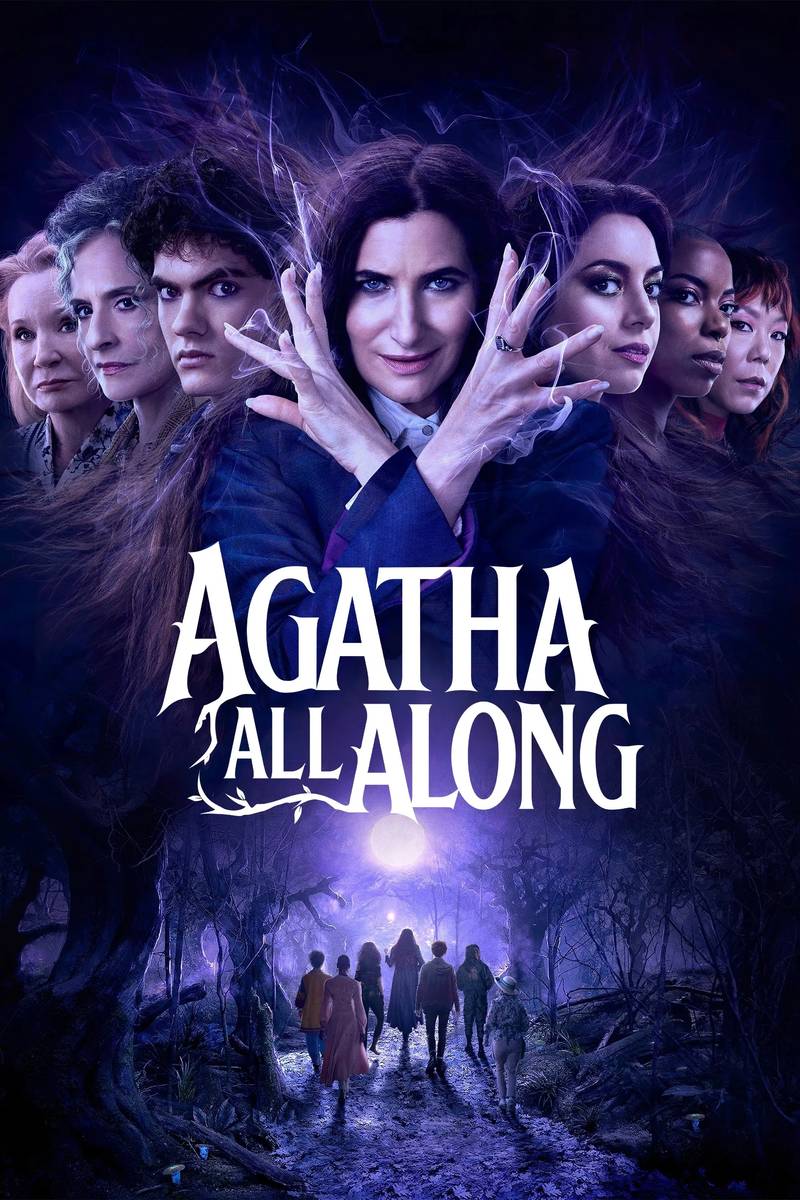 Poster chính thức của phim Phim Viễn Tưởng & Giả Tưởng, Phim Bí Ẩn "Phù Thủy Agatha" (Agatha All Along - 2024), với sự tham gia của diễn viên Kathryn Hahn và Joe Locke.