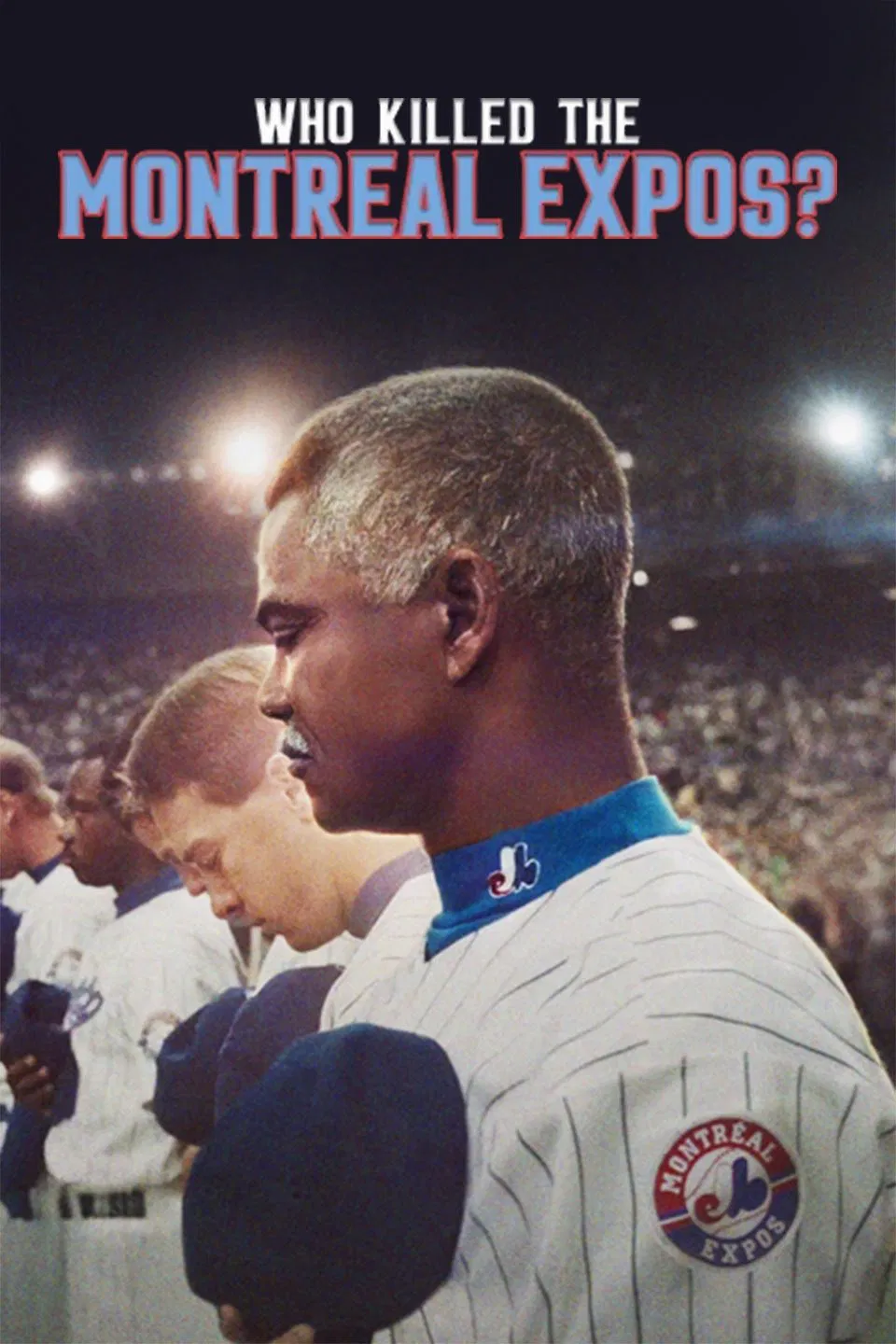 Poster chính thức của phim Phim Tài Liệu "Ai đã đánh bại Montreal Expos?" (Who Killed the Montreal Expos? - 2025), với sự tham gia của diễn viên Pedro Martínez và Tom Verducci.