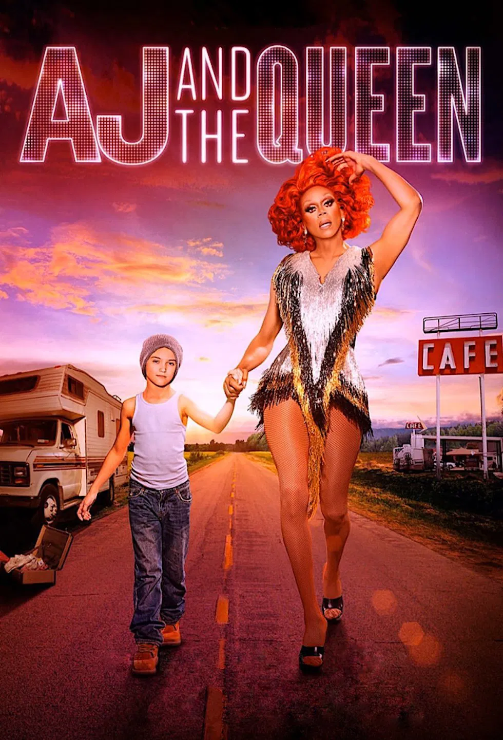 Poster chính thức của phim Phim Hài, Phim Tâm Lý "AJ Và Nữ Hoàng" (AJ and the Queen - 2020), với sự tham gia của diễn viên RuPaul và Izzy G.