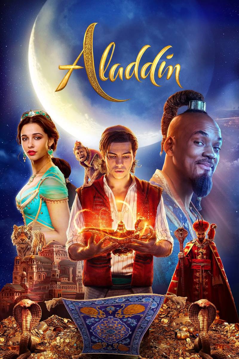 Poster chính thức của phim Phim Phiêu Lưu, Phim Giả Tượng "Aladdin" (Aladdin - 2019), với sự tham gia của diễn viên Will Smith và Mena Massoud.