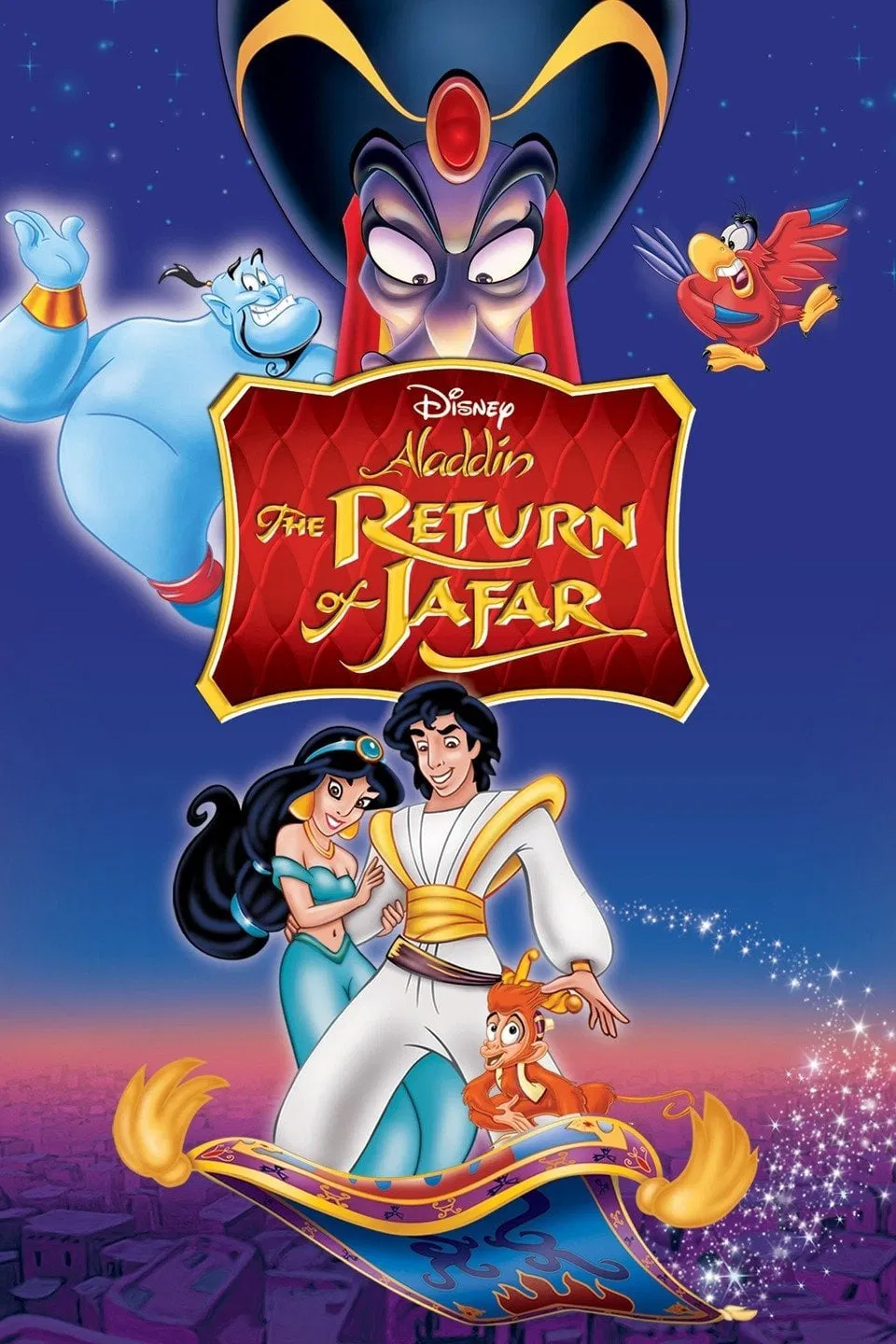 Poster chính thức của phim Phim Gia Đình, Phim Phiêu Lưu "Aladdin: Sự Trở Lại Của Jafar" (The Return of Jafar - 1994), với sự tham gia của diễn viên Scott Weinger và Linda Larkin.