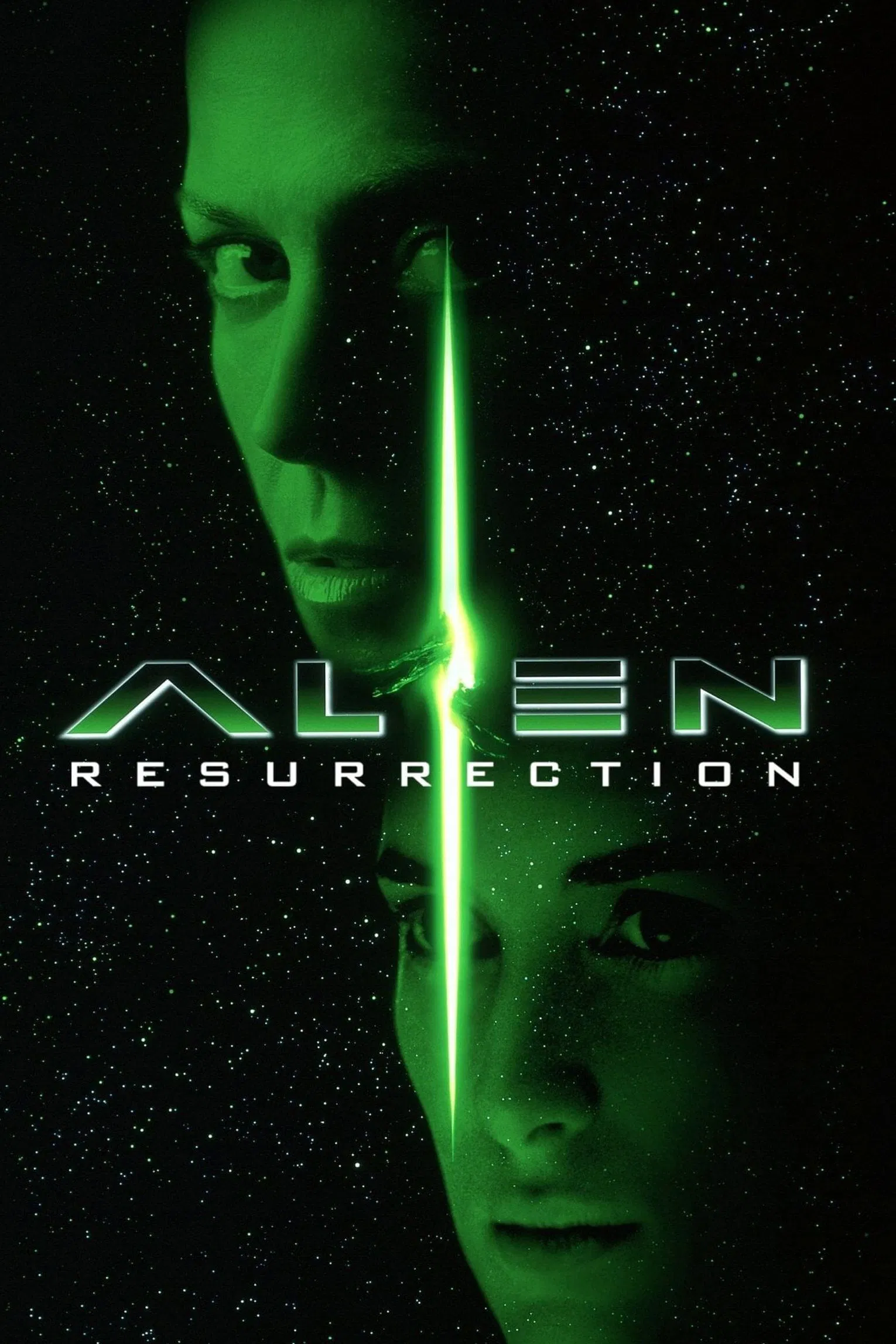 Poster chính thức của phim Phim Viễn Tưởng, Phim Kinh Dị "Alien: Resurrection" (Alien Resurrection - 1997), với sự tham gia của diễn viên Sigourney Weaver và Winona Ryder.