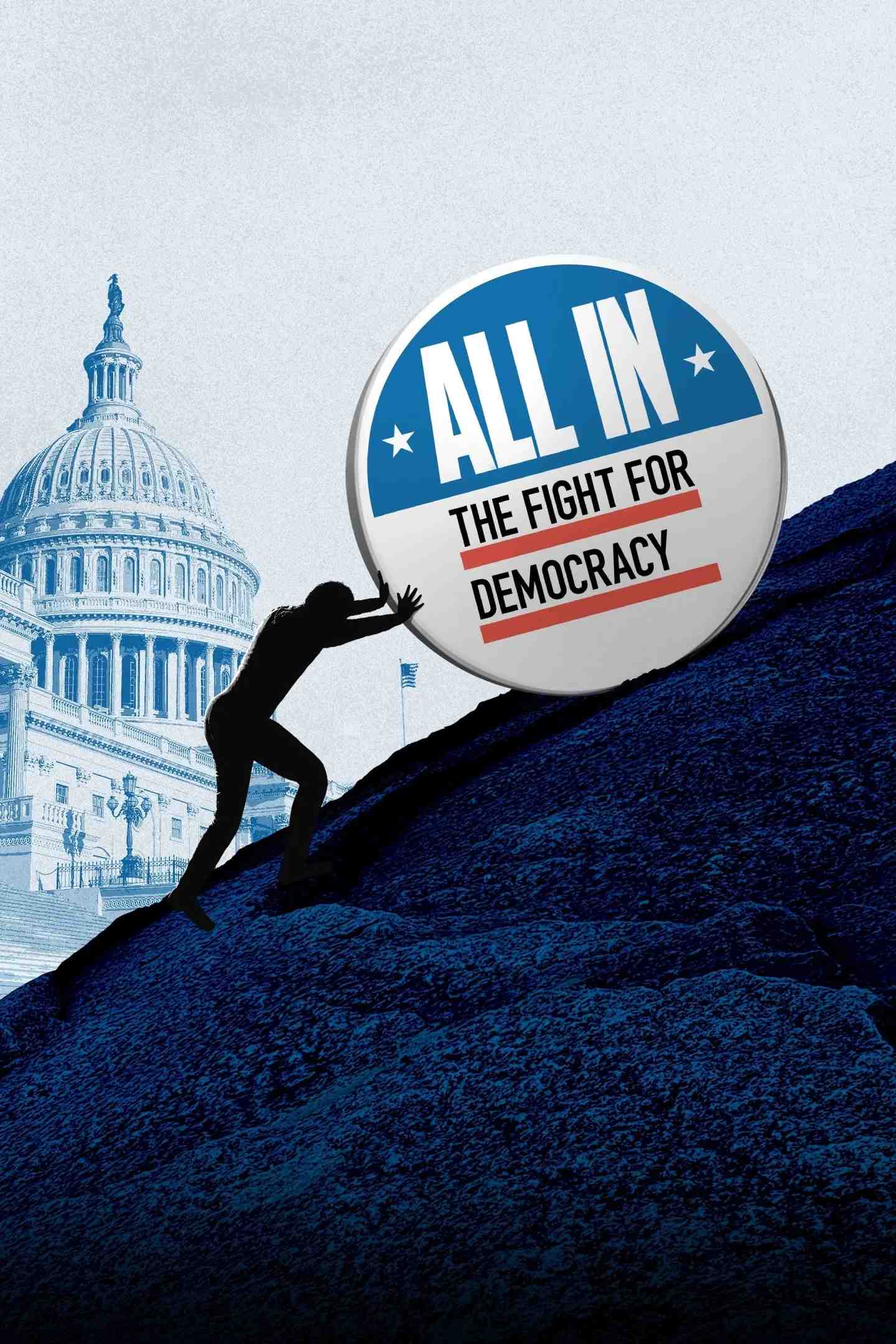 Poster chính thức của phim Phim Tài Liệu, Phim Lịch Sử "All In: The Fight for Democracy" (All In: The Fight for Democracy - 2020), với sự tham gia của diễn viên Stacey Abrams và Cliff Albright.
