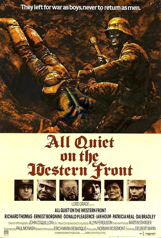 Poster chính thức của phim Phim Chiến Tranh, Phim Tâm Lý "All Quiet On The Western Front 1979" (All Quiet on the Western Front - 1979), với sự tham gia của diễn viên Richard Thomas và Ernest Borgnine.