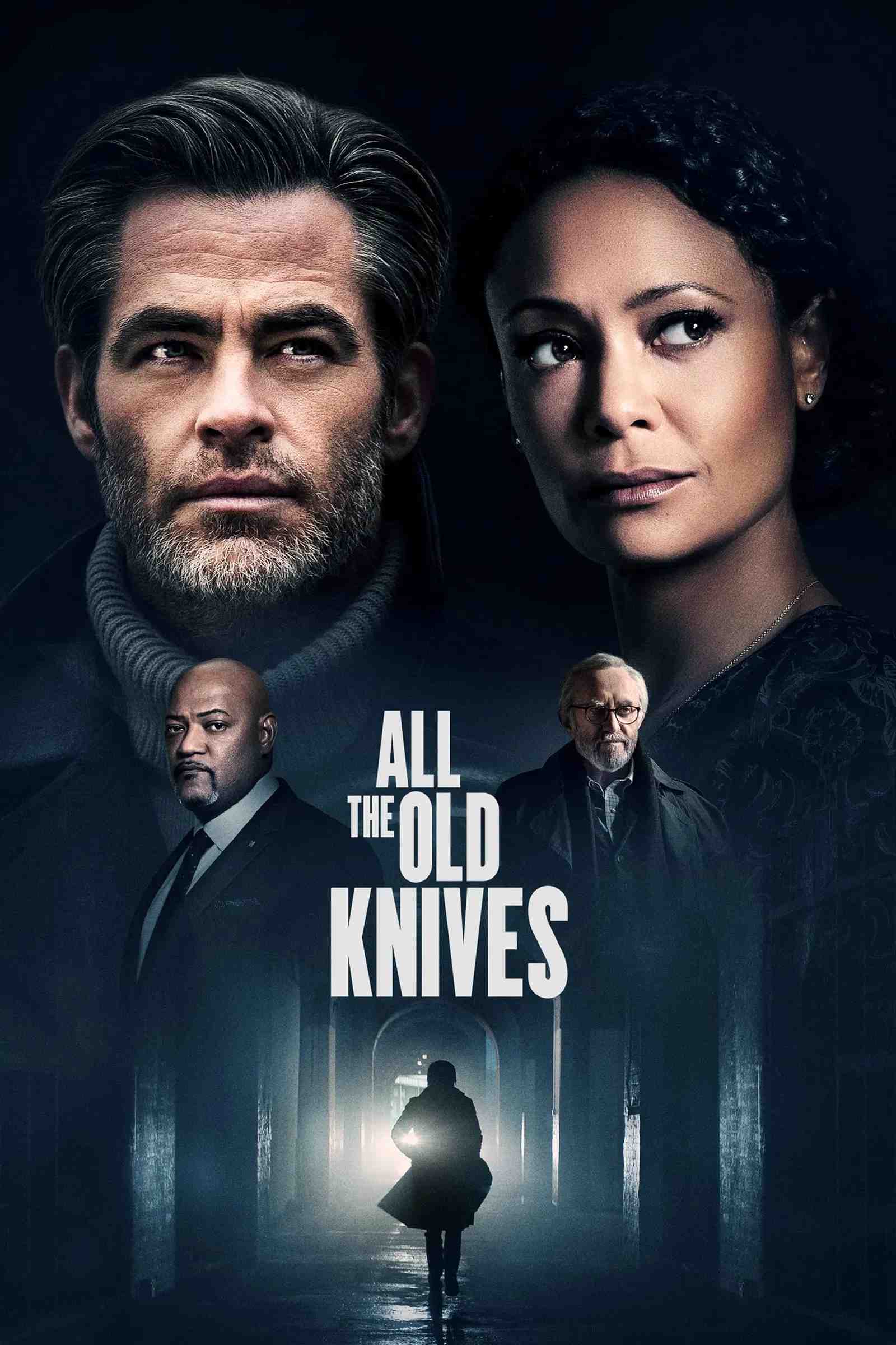 Poster chính thức của phim Phim Giật Gân, Phim Bí Ẩn "All the Old Knives" (All the Old Knives - 2022), với sự tham gia của diễn viên Chris Pine và Thandiwe Newton.