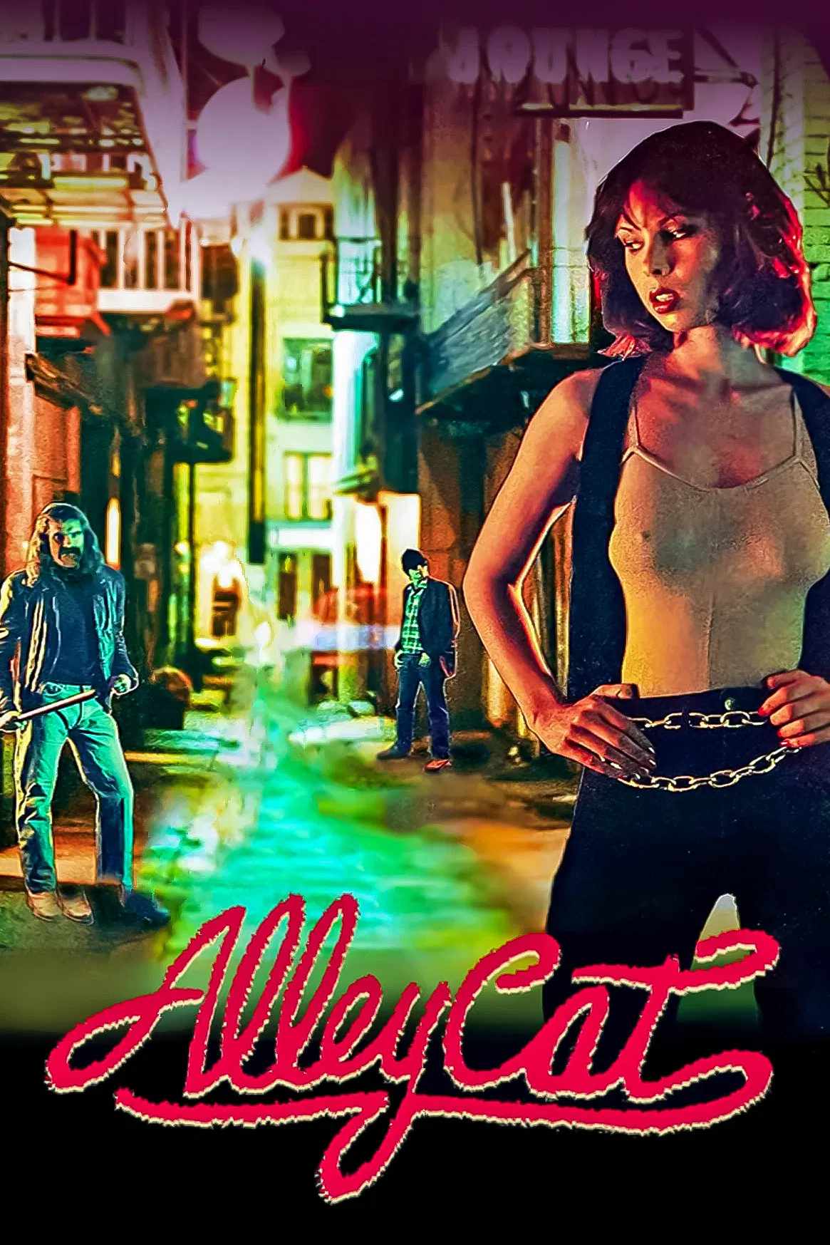 Poster chính thức của phim Phim Hành Động, Phim Giật Gân "Alley Cat" (Alley Cat - 1984), với sự tham gia của diễn viên Karin Mani và Robert Torti.