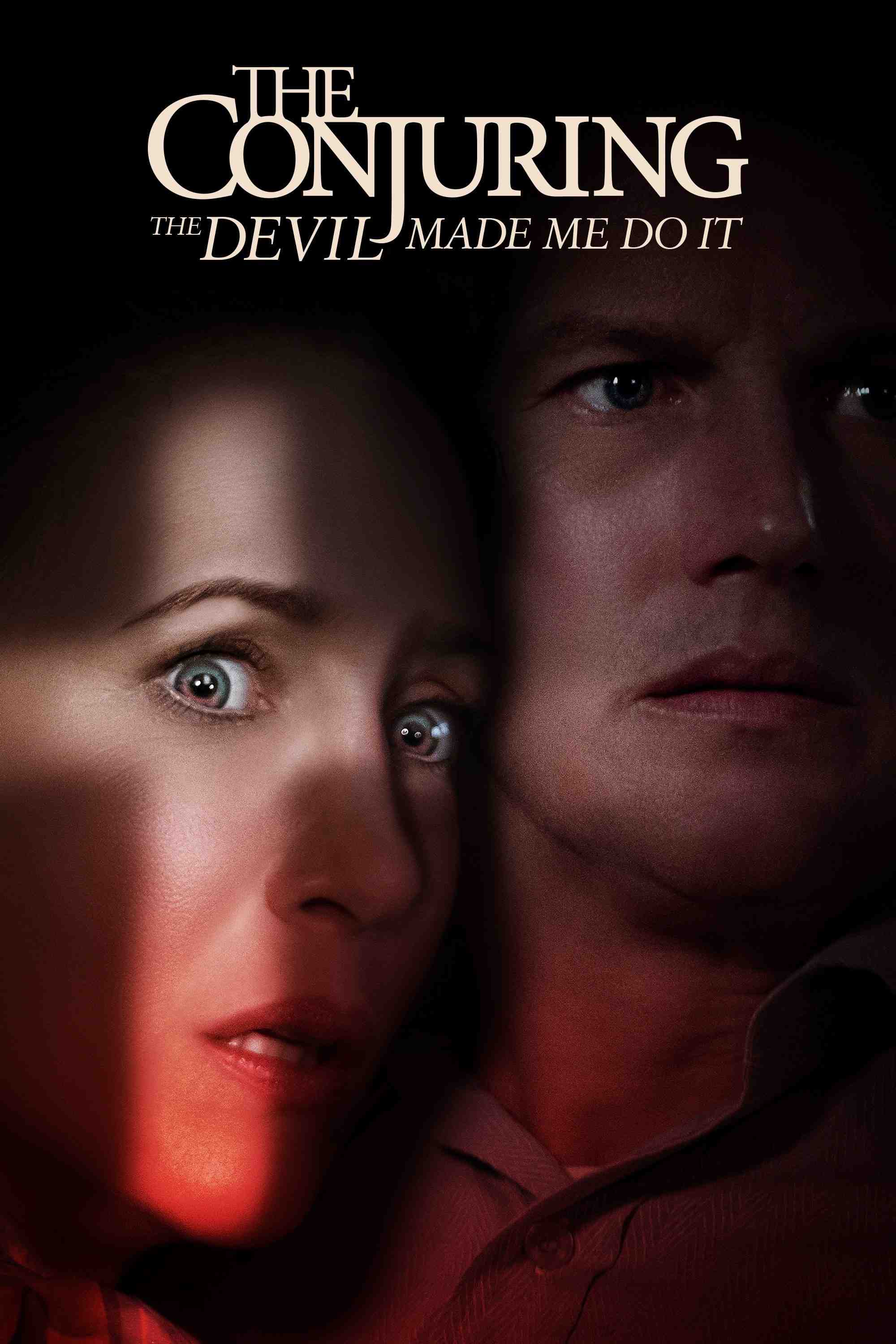 Poster chính thức của phim Phim Kinh Dị, Phim Bí Ẩn "Ám Ảnh Kinh Hoàng: Ma Xui Quỷ Khiến" (The Conjuring: The Devil Made Me Do It - 2021), với sự tham gia của diễn viên Patrick Wilson và Vera Farmiga.