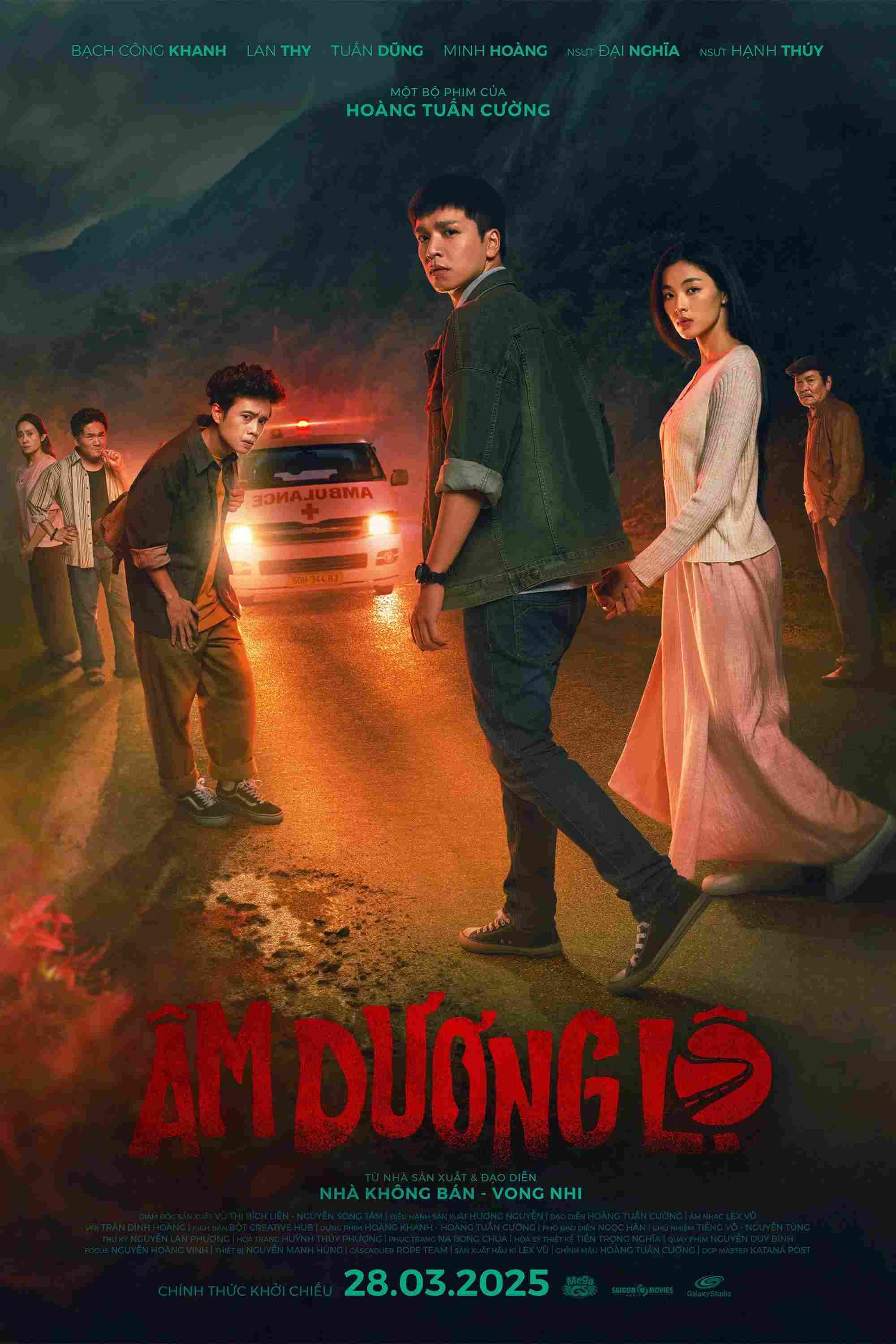 Poster chính thức của phim Phim Kinh Dị, Phim Hài "Âm Dương Lộ" (The Hitchhiker - 2025), với sự tham gia của diễn viên Bạch Công Khanh và Đại Nghĩa.