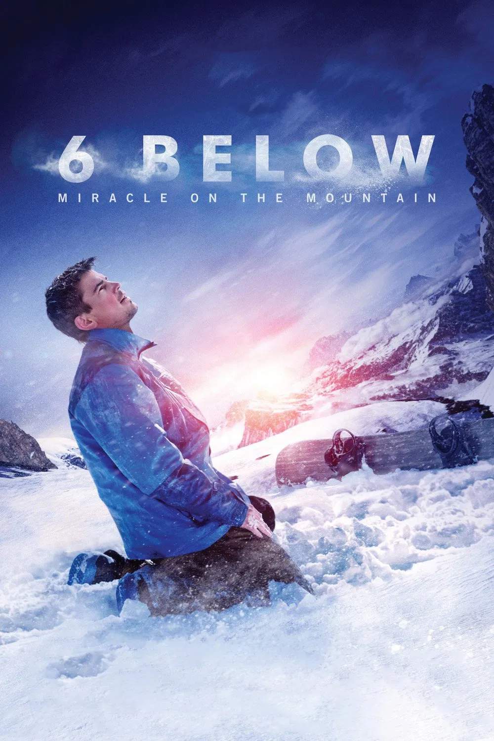 Poster chính thức của phim Phim Giật Gân, Phim Tâm Lý "Âm Sáu Độ: Phép Màu Trên Núi Tuyết" (6 Below: Miracle on the Mountain - 2017), với sự tham gia của diễn viên Josh Hartnett và Mira Sorvino.