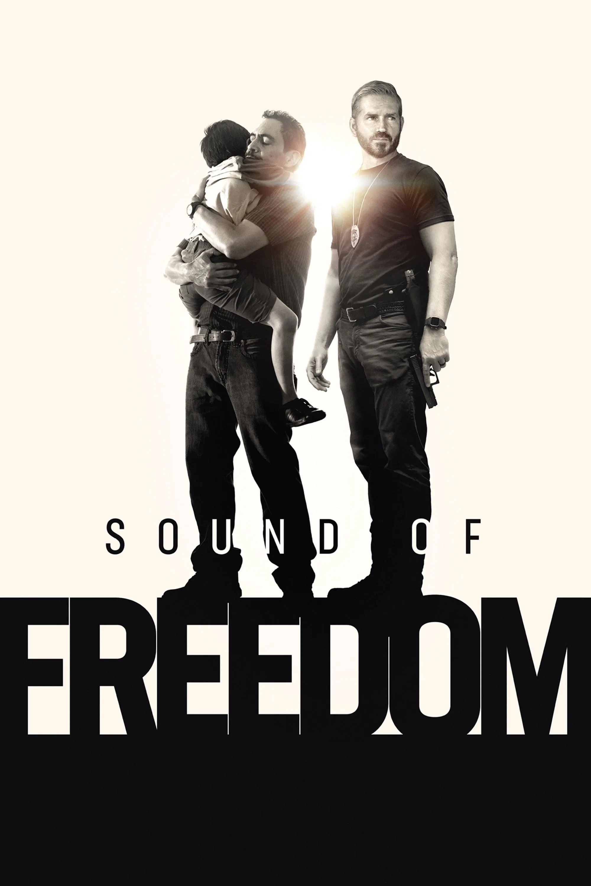 Poster chính thức của phim Phim Hành Động, Phim Tâm Lý "Âm Thanh Của Tự Do" (Sound of Freedom - 2023), với sự tham gia của diễn viên Jim Caviezel và Mira Sorvino.