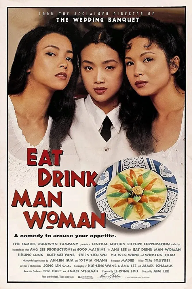 Poster chính thức của phim Phim Hài, Phim Tâm Lý "Ẩm Thực Nam Nữ" (Eat Drink Man Woman - 1994), với sự tham gia của diễn viên Lung Sihung và Yang Kuei-mei.