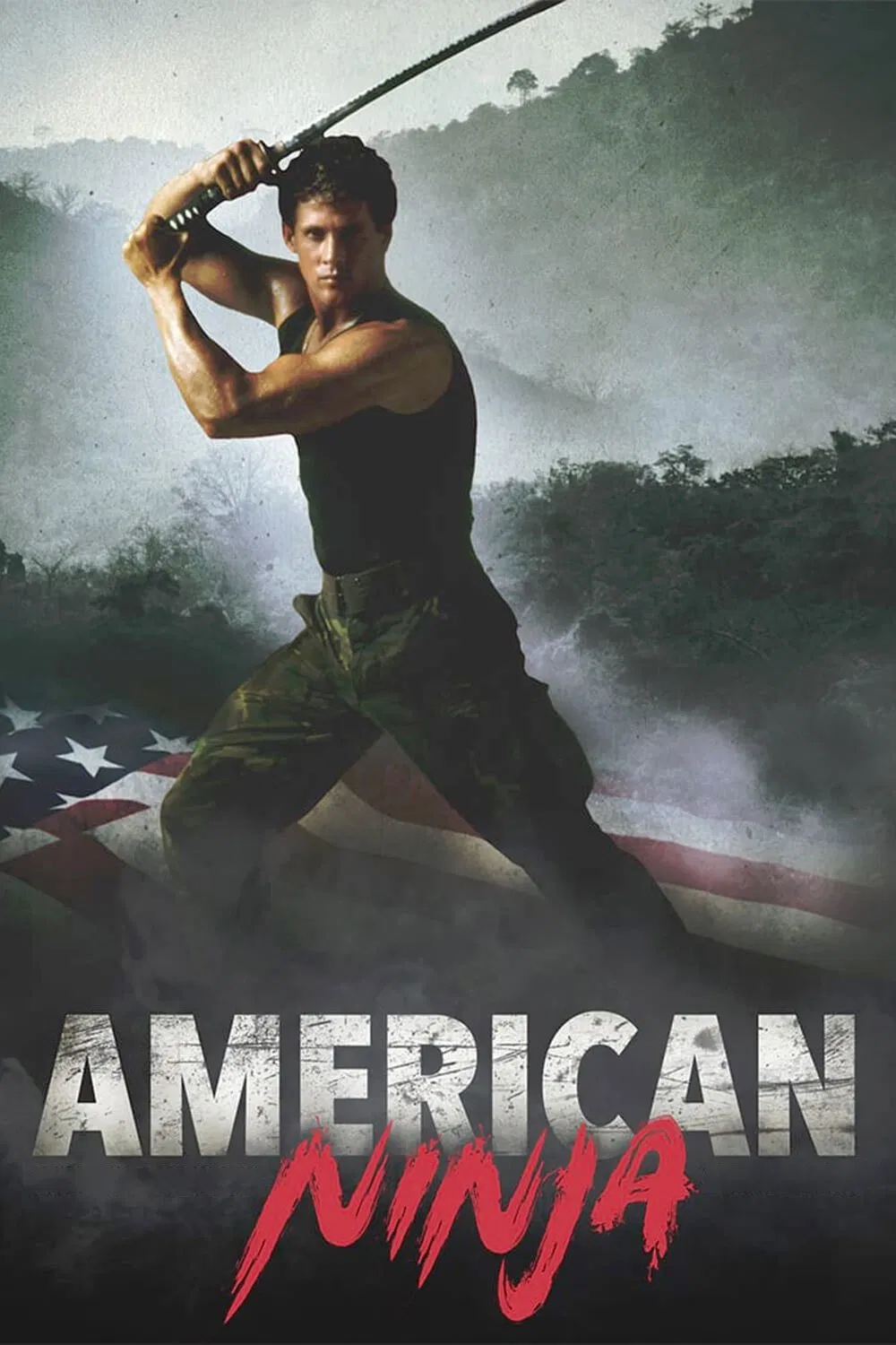 Poster chính thức của phim Phim Hành Động "American Ninja" (American Ninja - 1985), với sự tham gia của diễn viên Michael Dudikoff và Steve James.