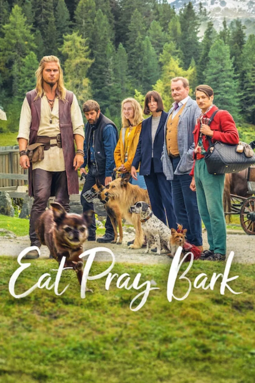 Poster chính thức của phim Phim Hài "Ăn, Cầu, Sủa" (Eat Pray Bark - 2026), với sự tham gia của diễn viên Alexandra Maria Lara và Devid Striesow.