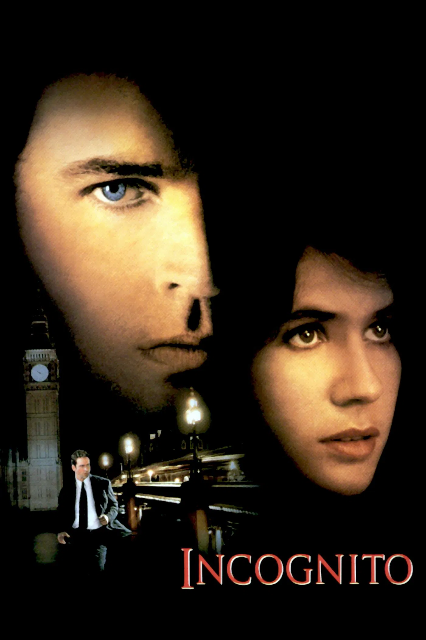 Poster chính thức của phim Phim Hình Sự, Phim Giật Gân "Ẩn Danh" (Incognito - 1997), với sự tham gia của diễn viên Jason Patric và Irène Jacob.